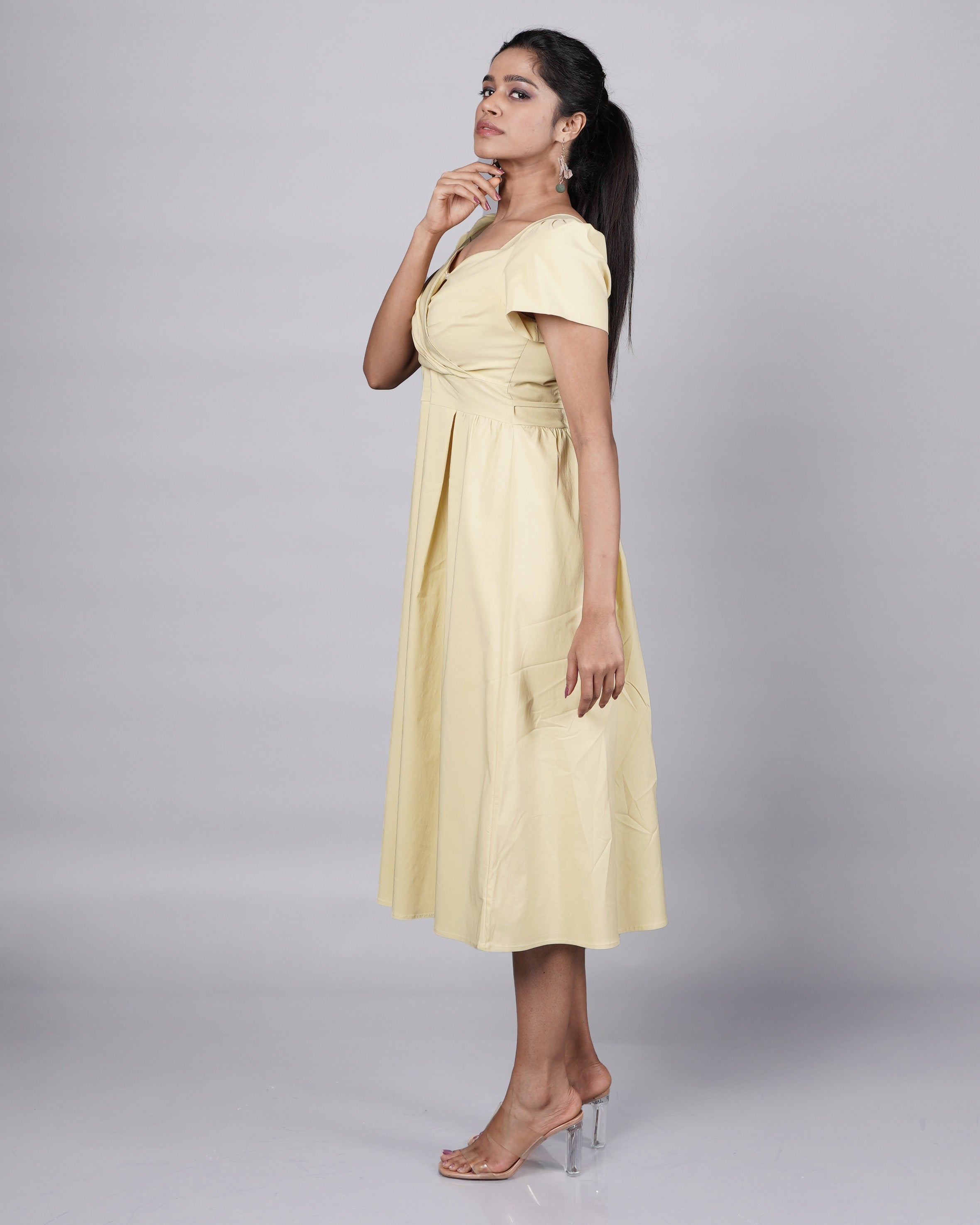 Yellow Vintage Style Cotton Dress