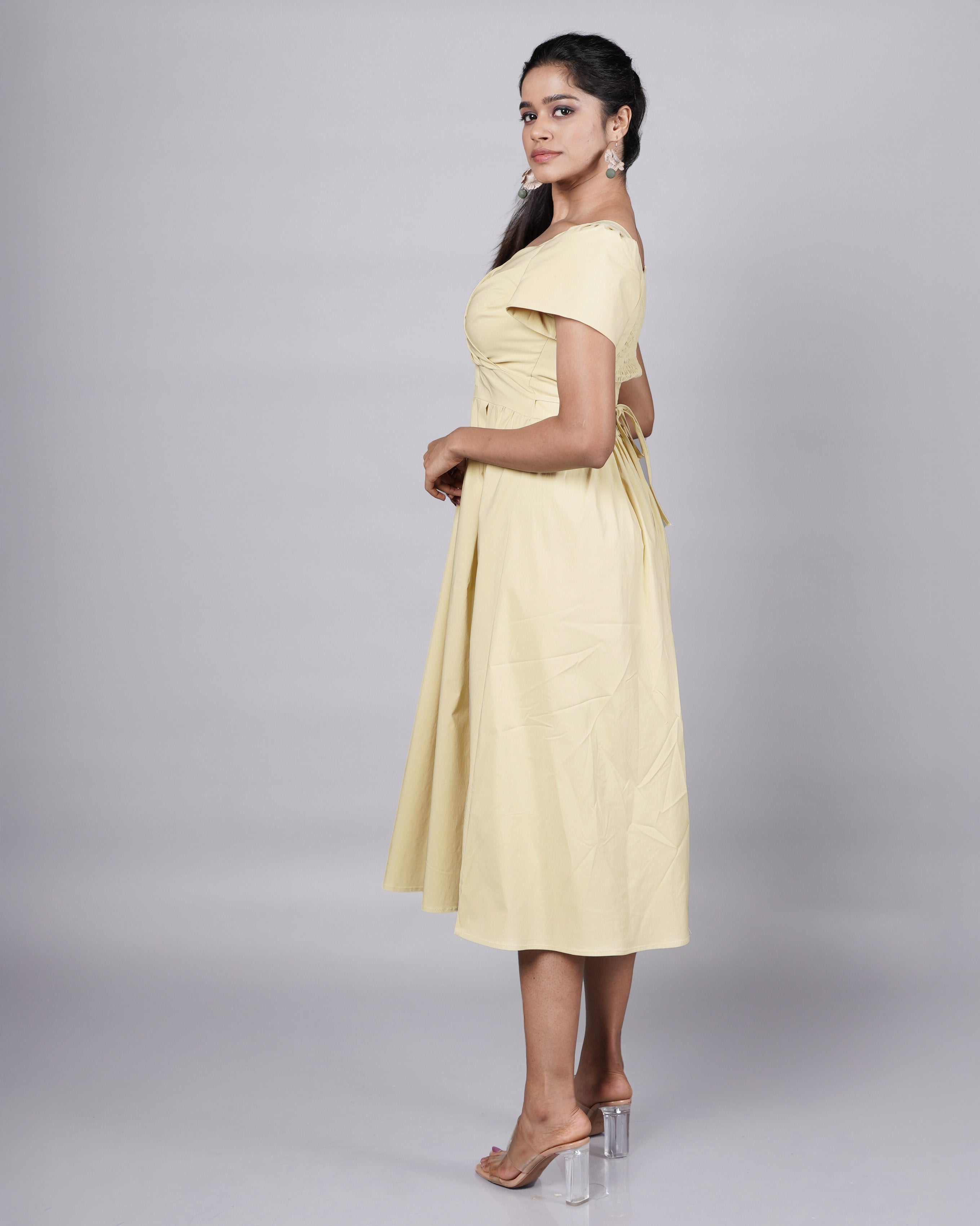 Yellow Vintage Style Cotton Dress