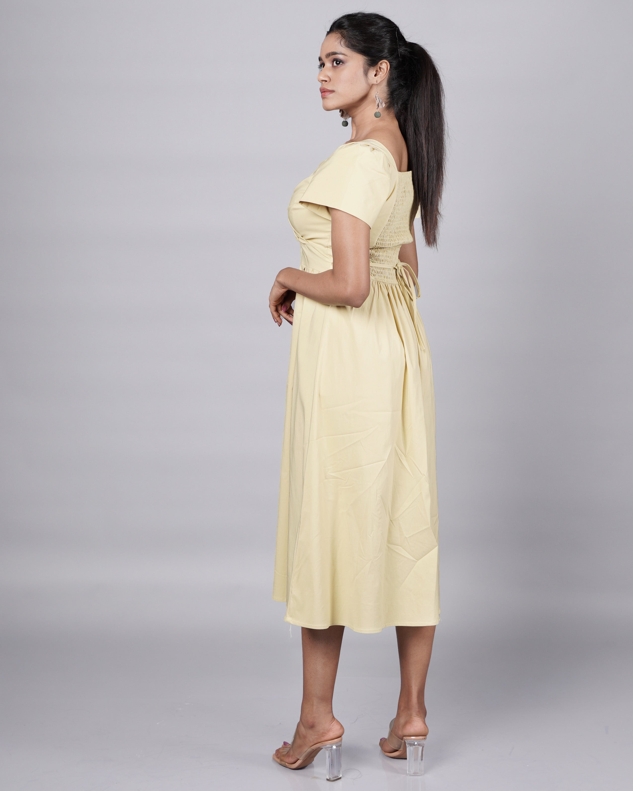 Yellow Vintage Style Cotton Dress
