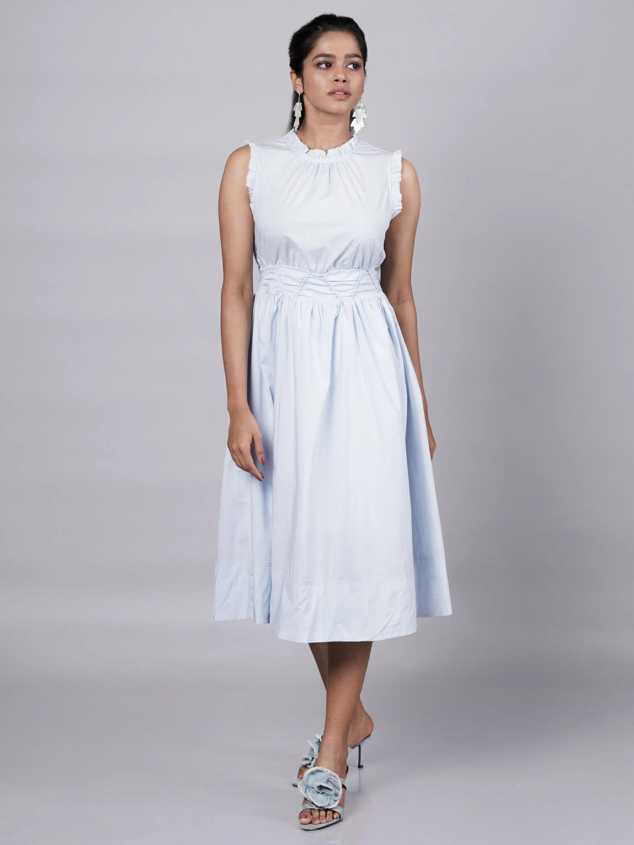 Old Money Aesthetic Timeless Blue Dress