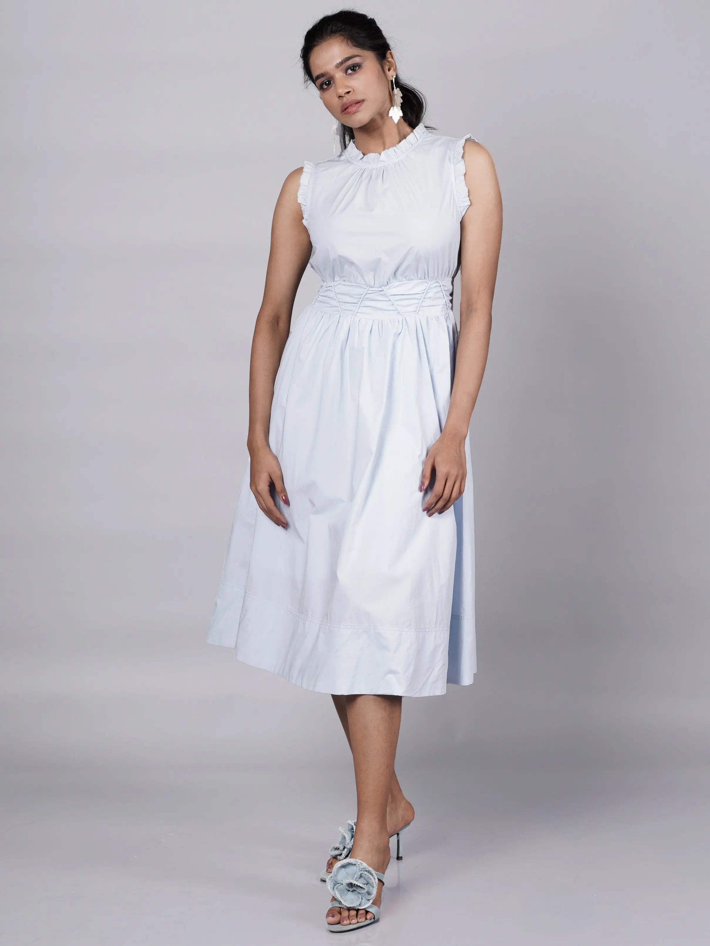 Old Money Aesthetic Timeless Blue Dress