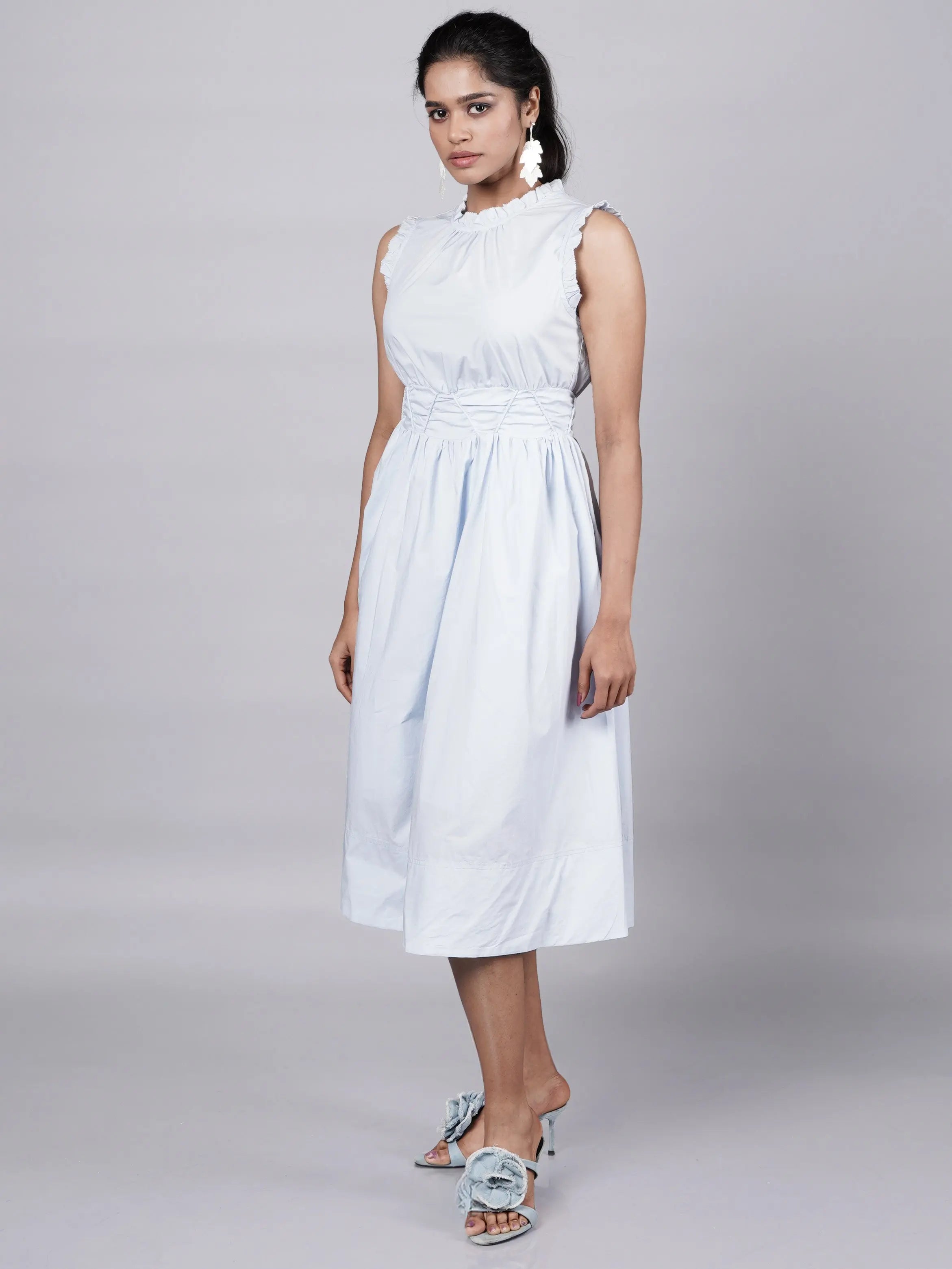 Old Money Aesthetic Timeless Blue Dress