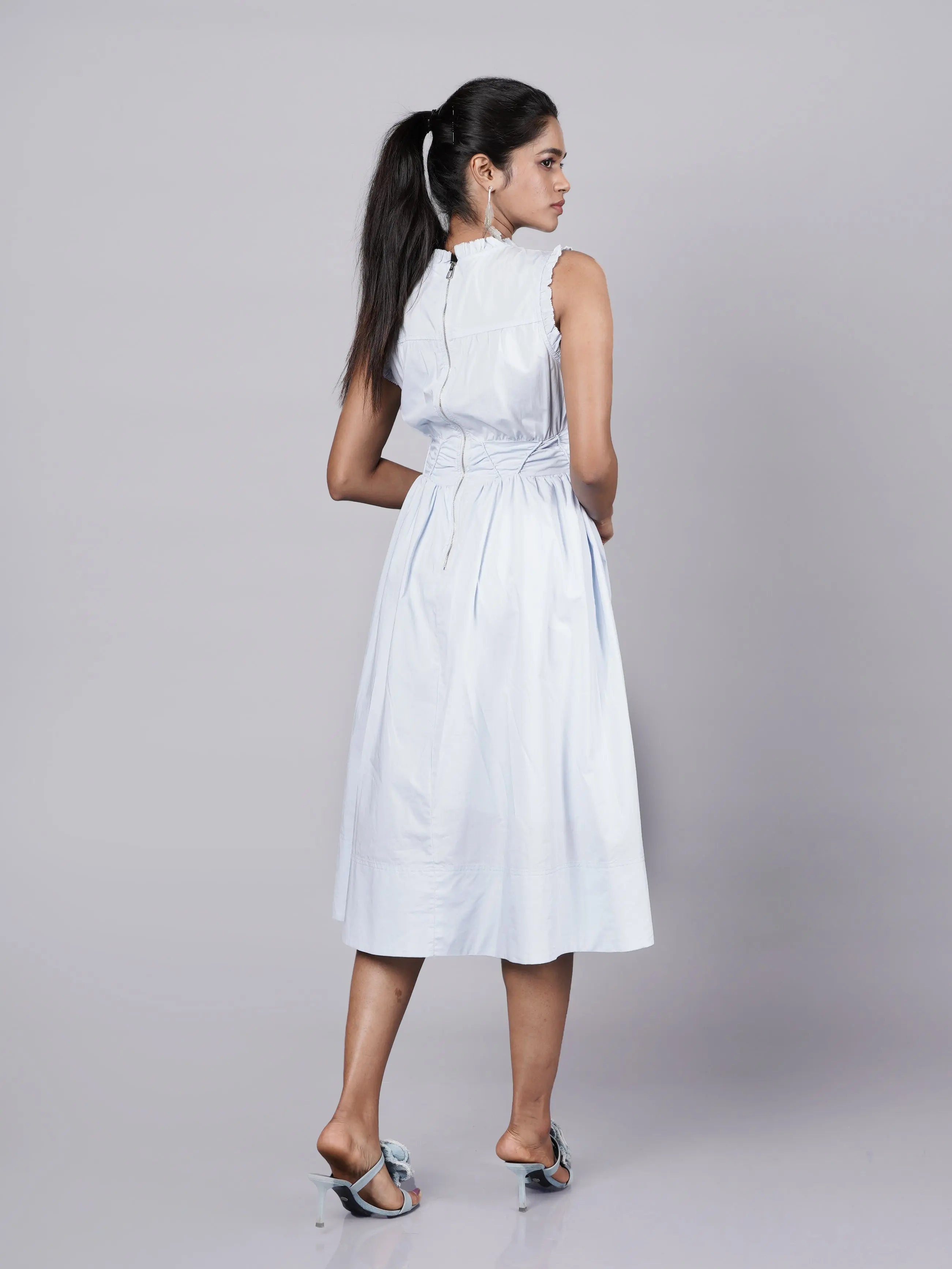 Old Money Aesthetic Timeless Blue Dress