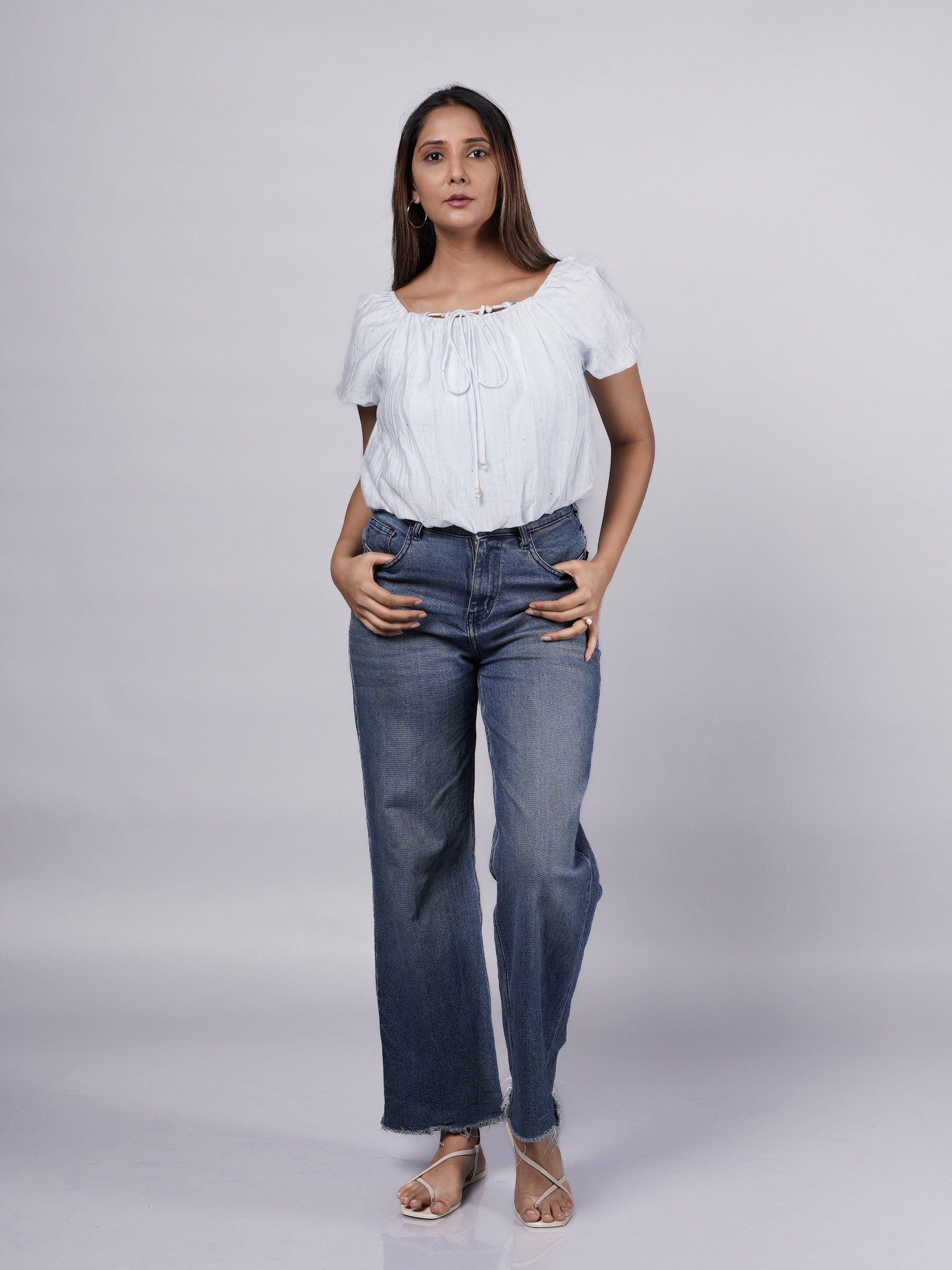 Off-Shoulder Puff-Sleeve Top