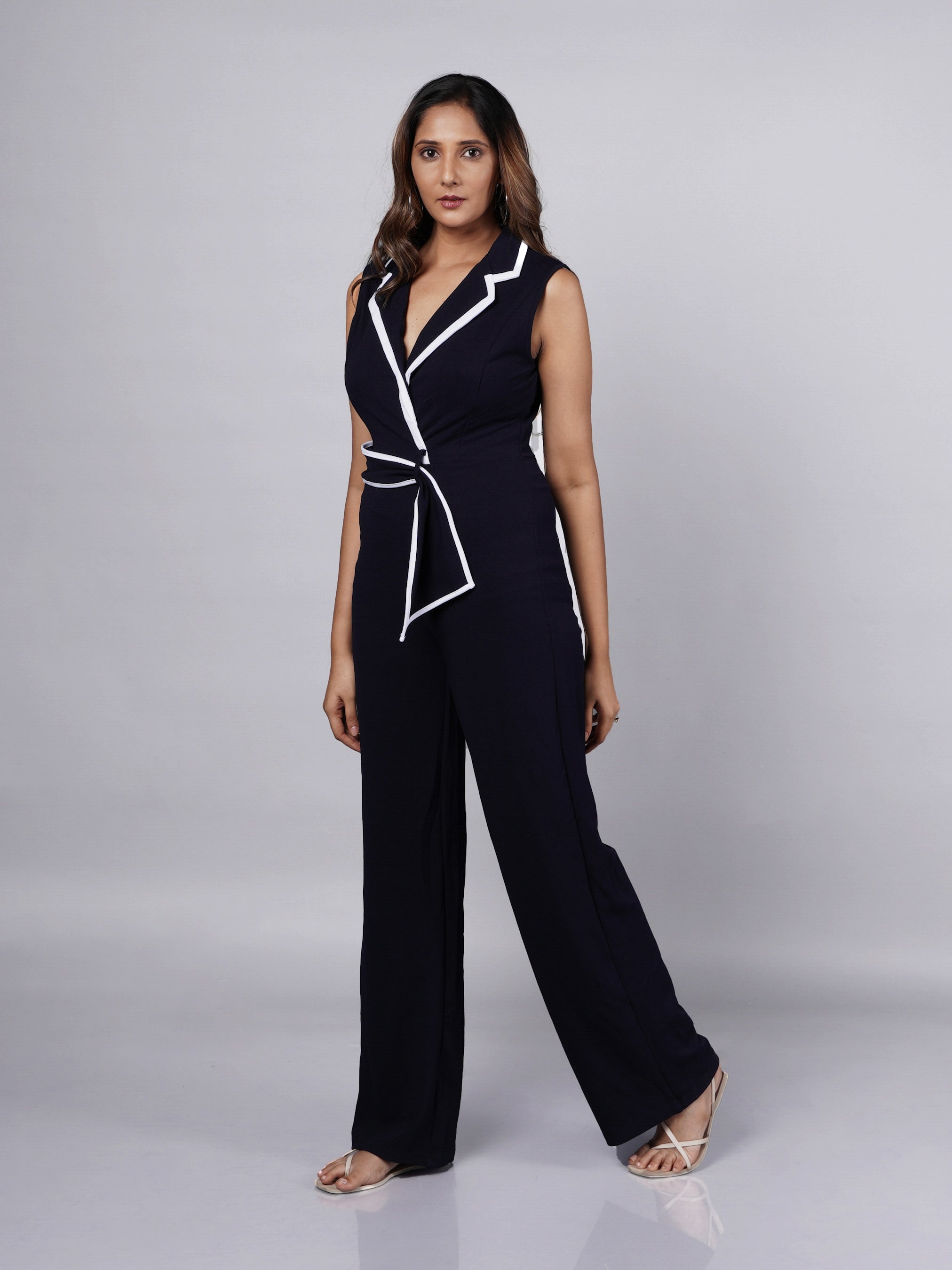 Wide-Leg Sleeveless Jumpsuit