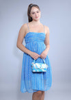 Printed Chiffon Gathered Dress FRENCH THEORY