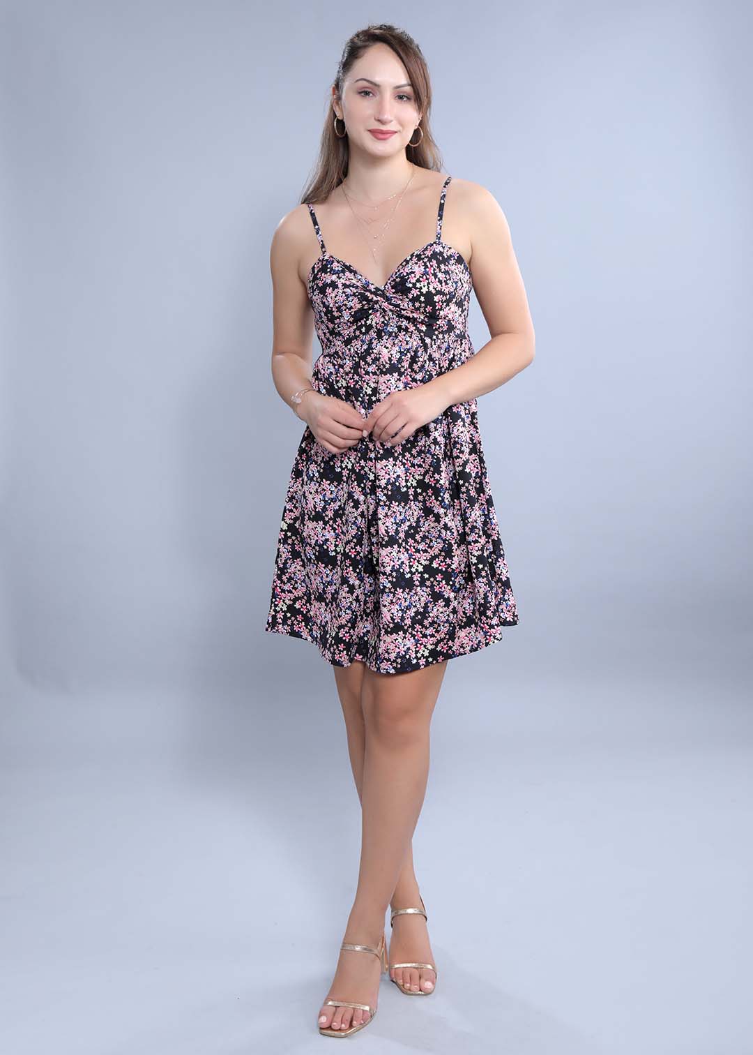 Georgette Printed Fit & Flared Dress FRENCH THEORY