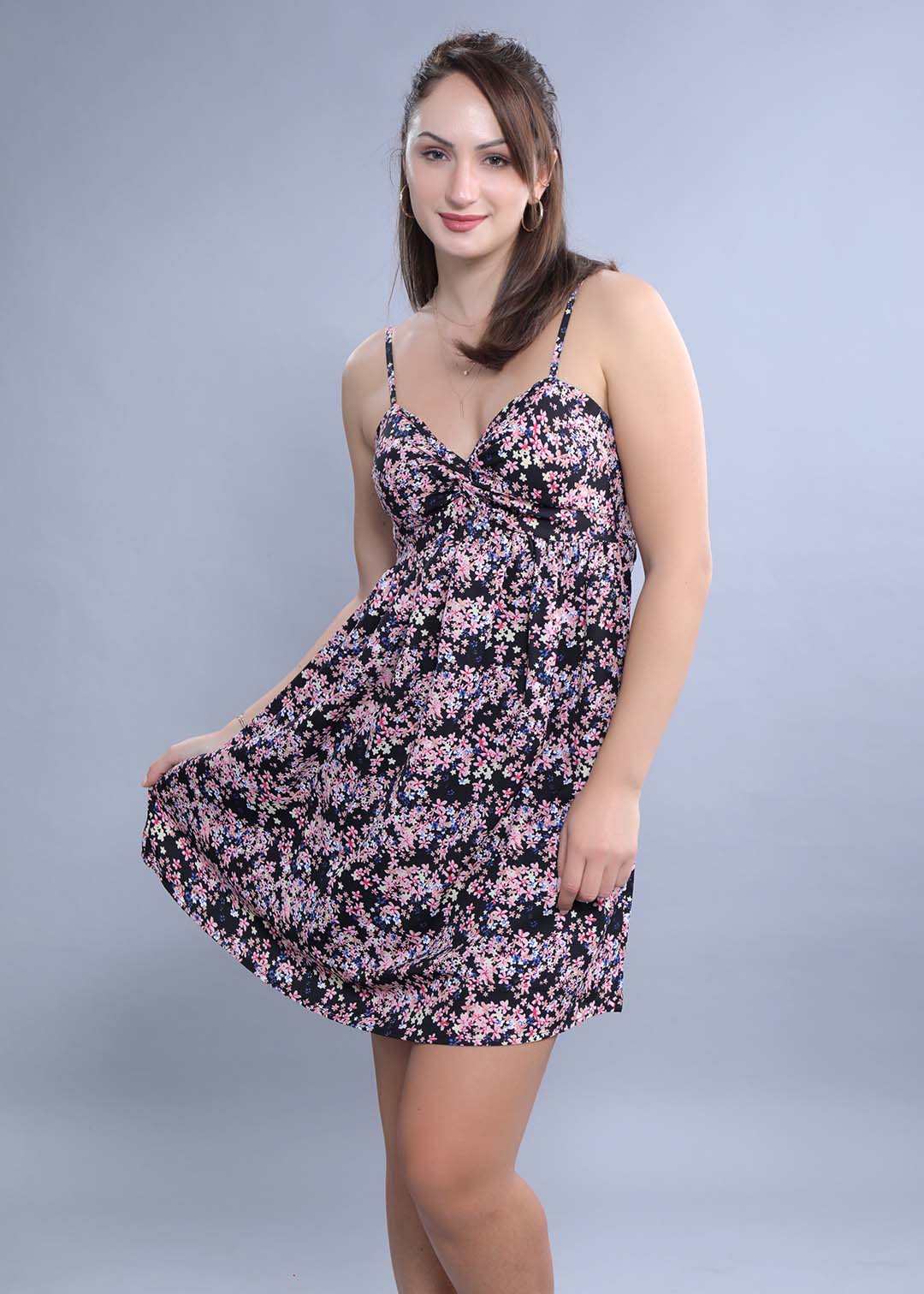 Georgette Printed Fit & Flared Dress FRENCH THEORY