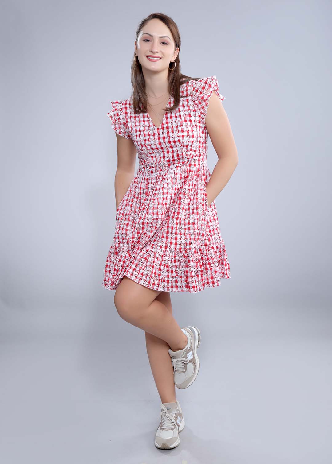 Schiffli Fit & Flare Dress