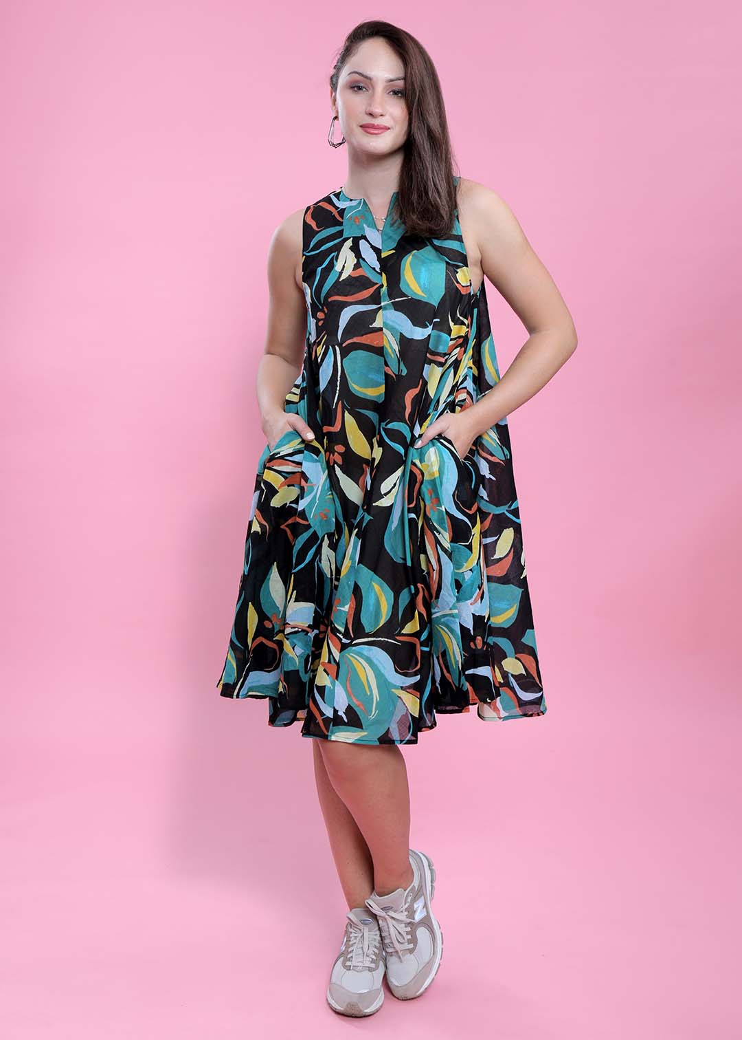 Printed A-Line Dress
