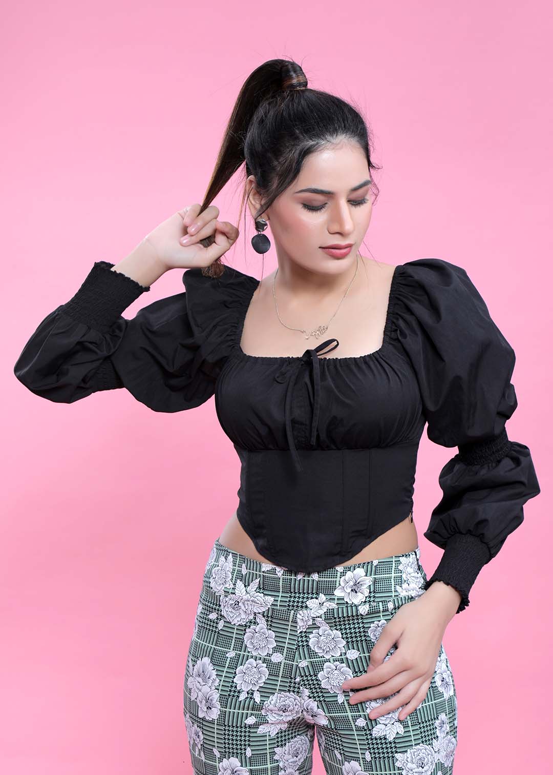 Slim Fit Top with Puff Sleeve FRENCH THEORY