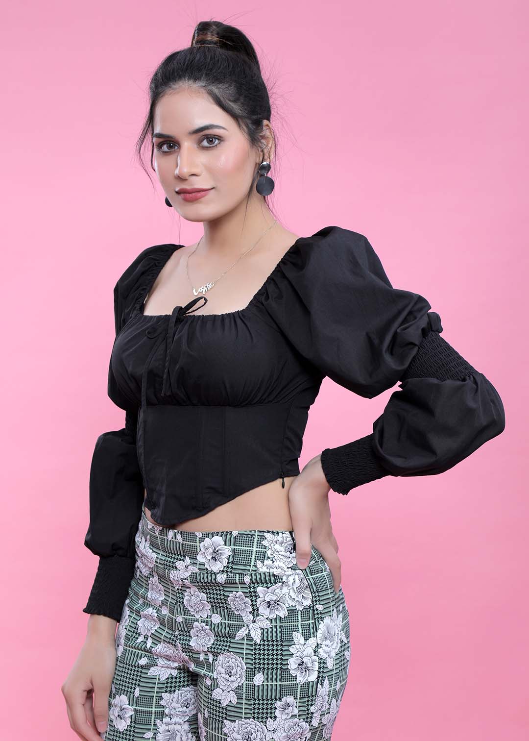Slim Fit Top with Puff Sleeve FRENCH THEORY