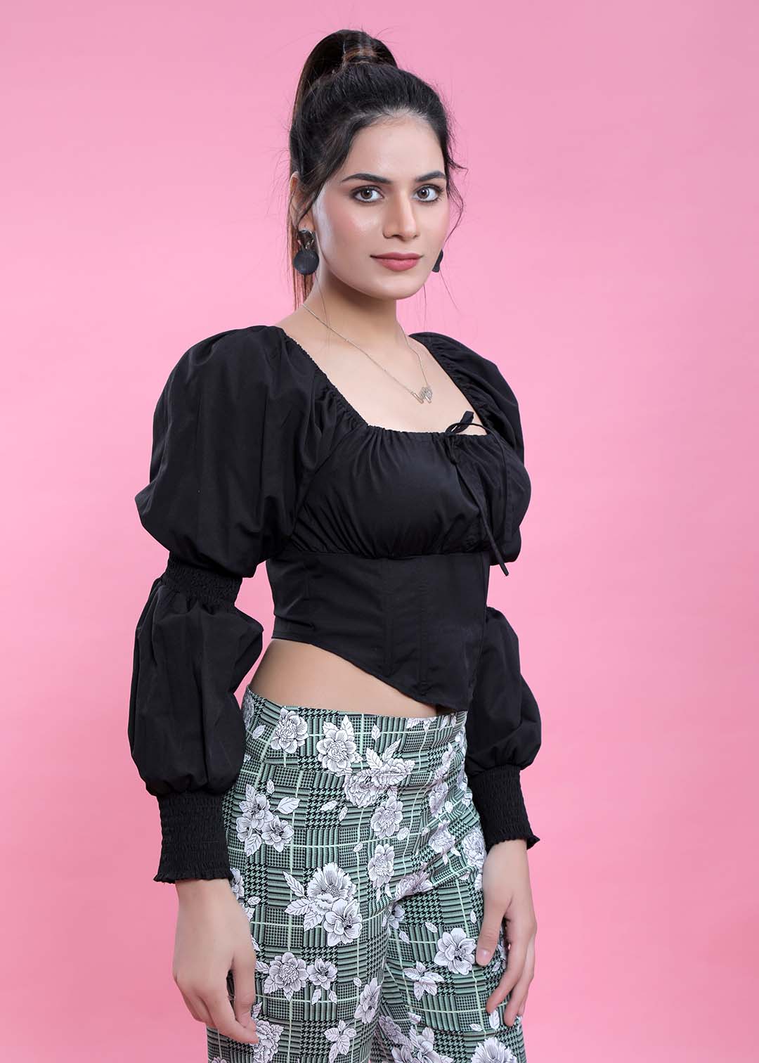 Slim Fit Top with Puff Sleeve FRENCH THEORY