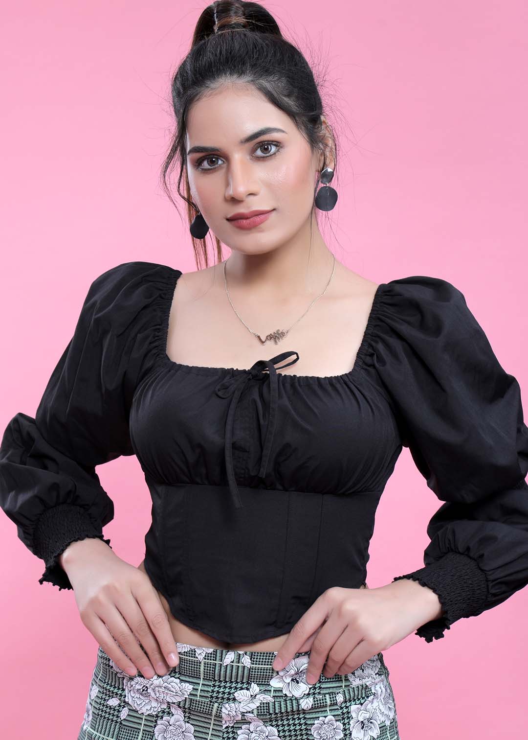 Slim Fit Top with Puff Sleeve FRENCH THEORY