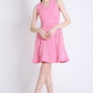 Pink Checks Short Fit & Flared Sleeveless Dress