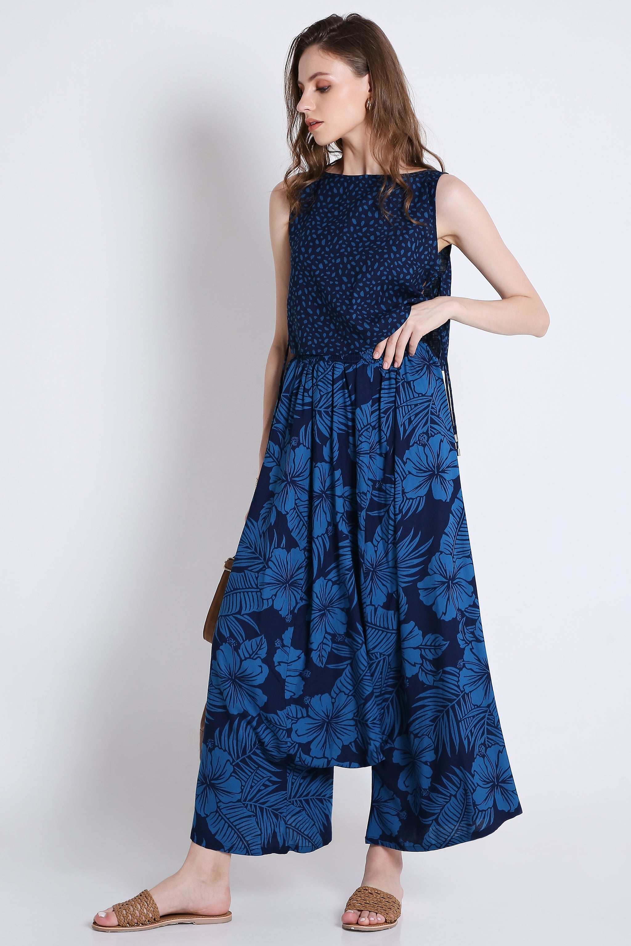 Printed Long Harem Pants FRENCH THEORY