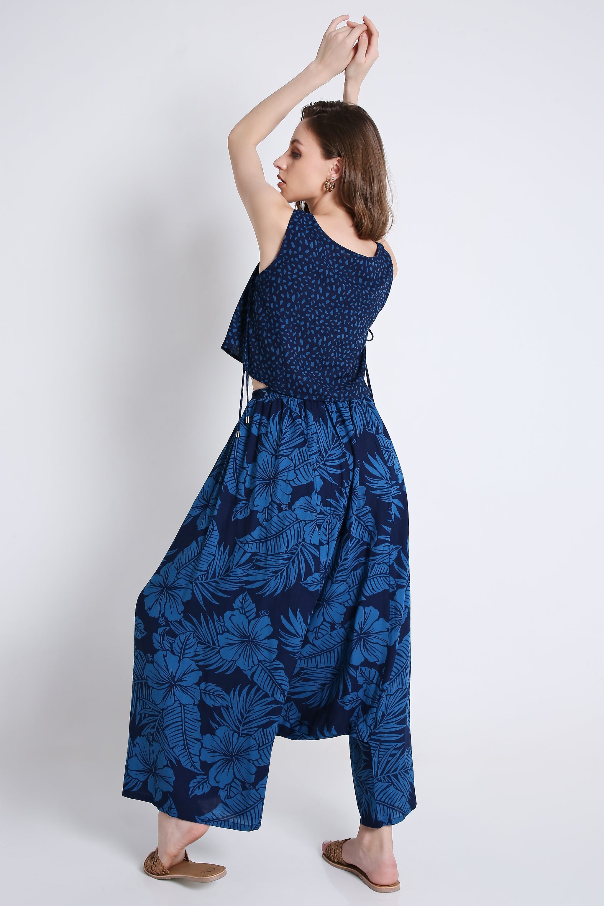 Printed Long Harem Pants FRENCH THEORY