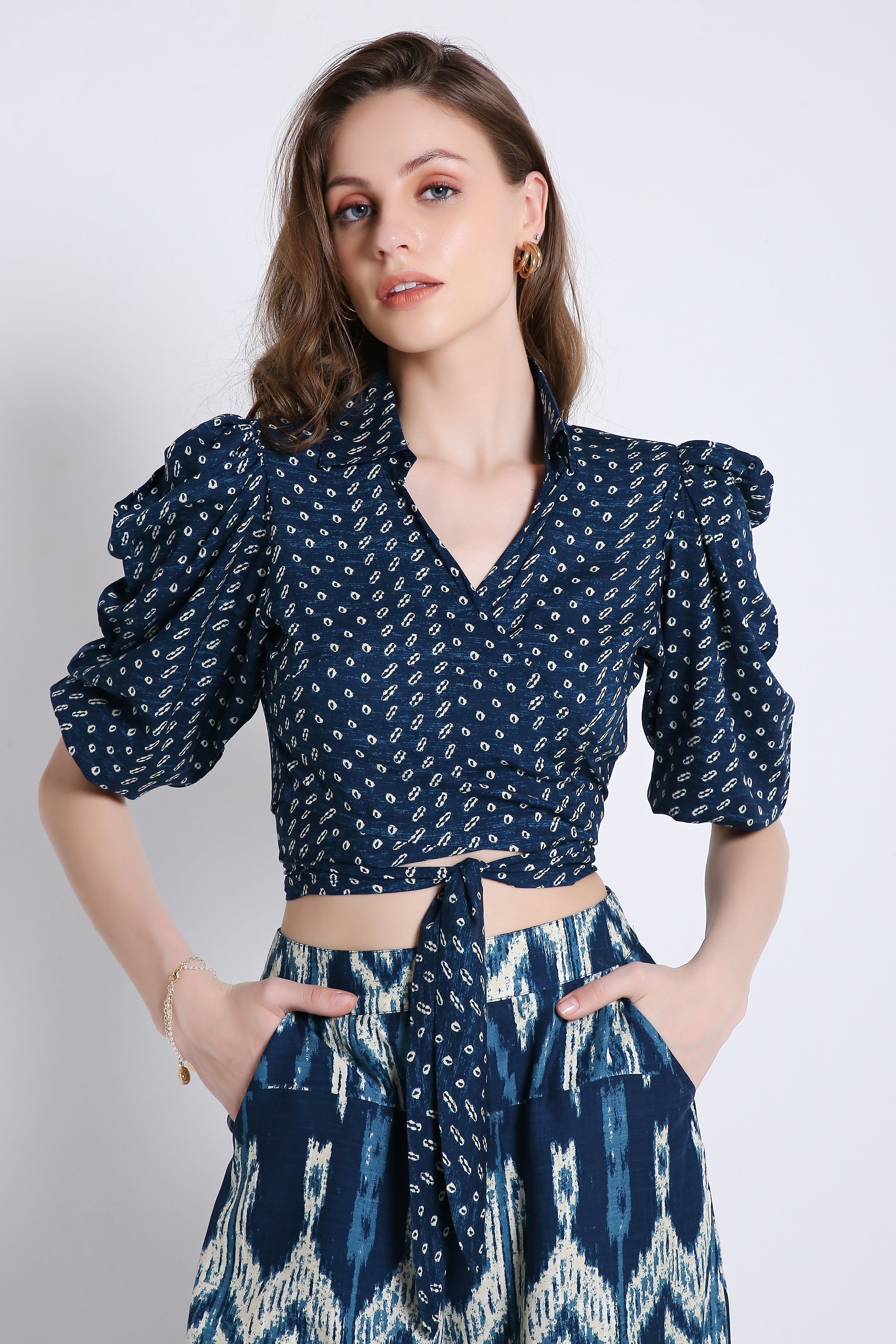 Printed Long Flared Slit Pant
