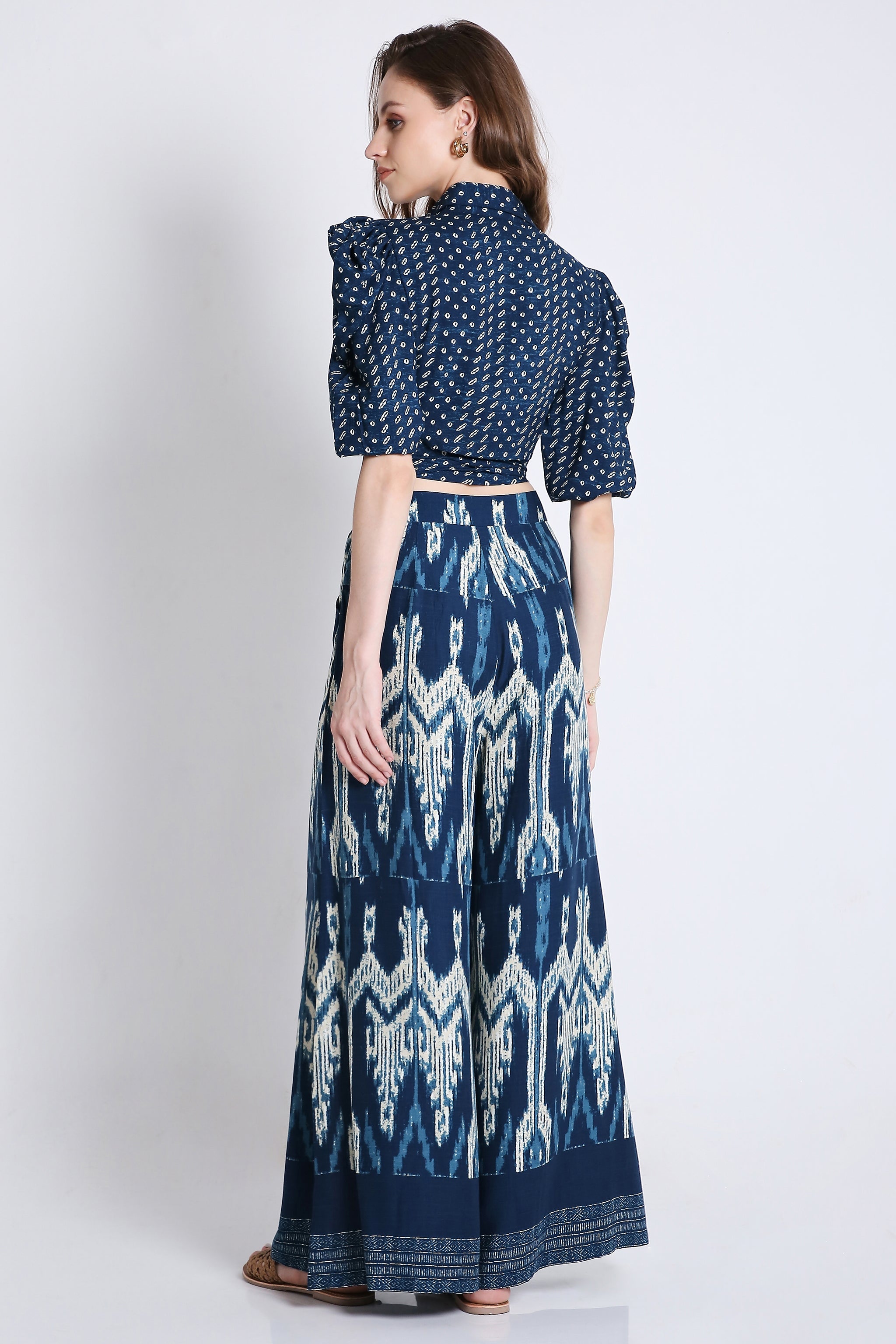 Puff Sleeve Wrap Crop Top FRENCH THEORY