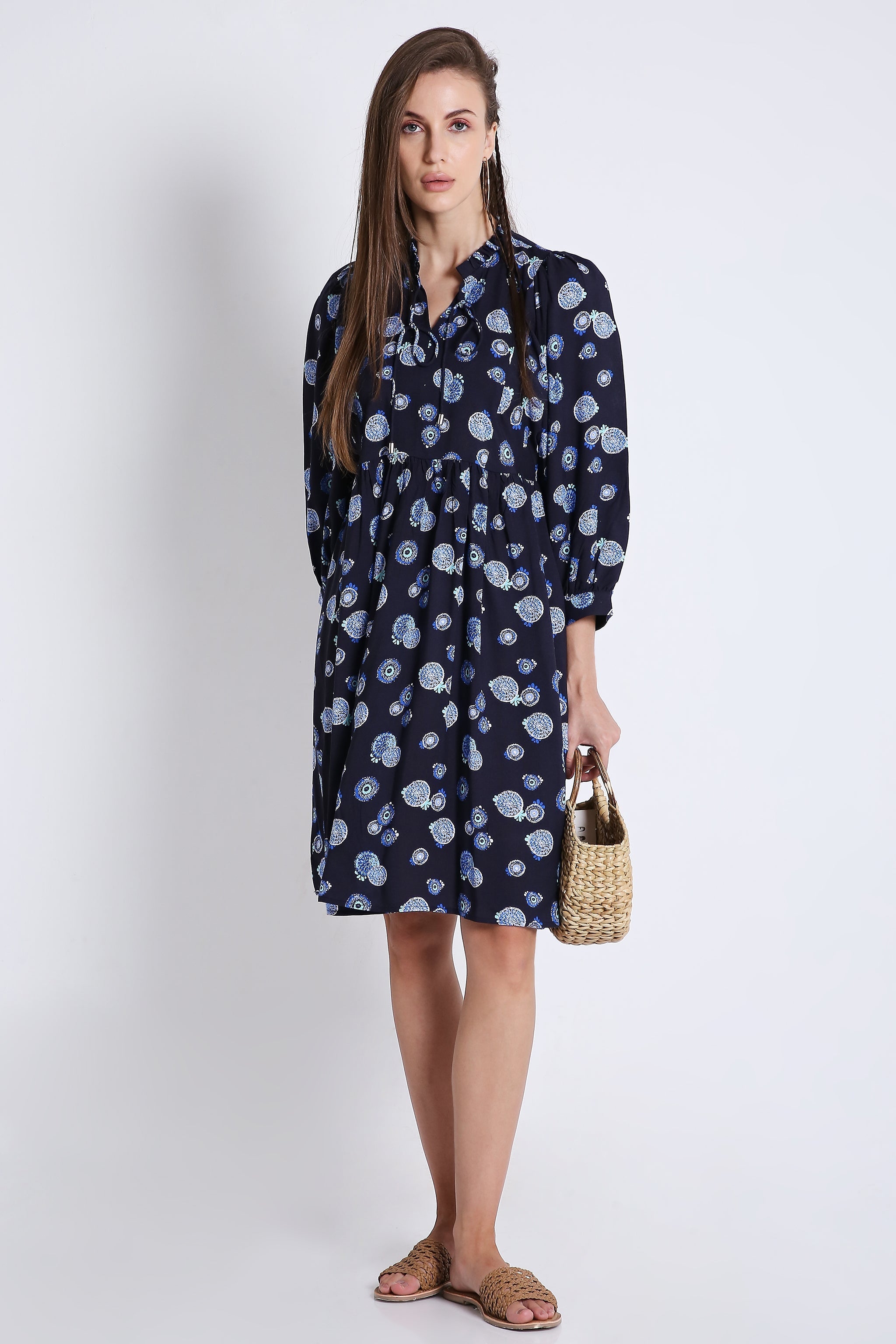 Midi Dress with Batwing Sleeve (Without Belt) FRENCH THEORY