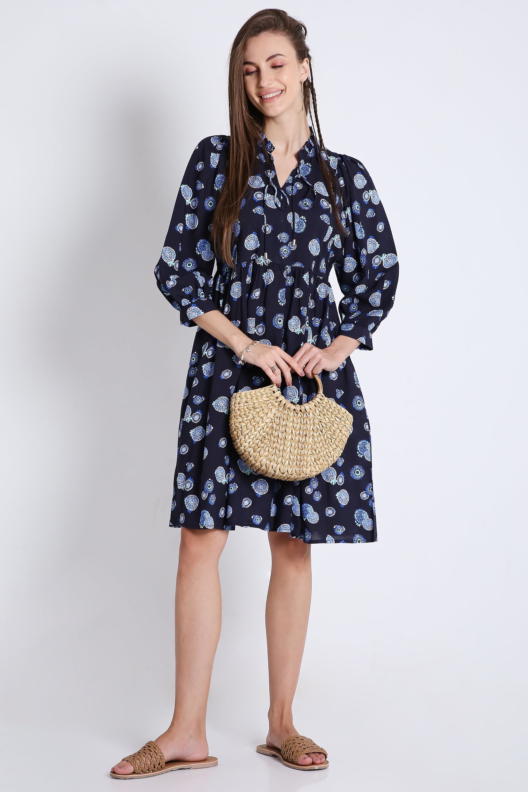 Midi Dress with Batwing Sleeve (Without Belt) FRENCH THEORY