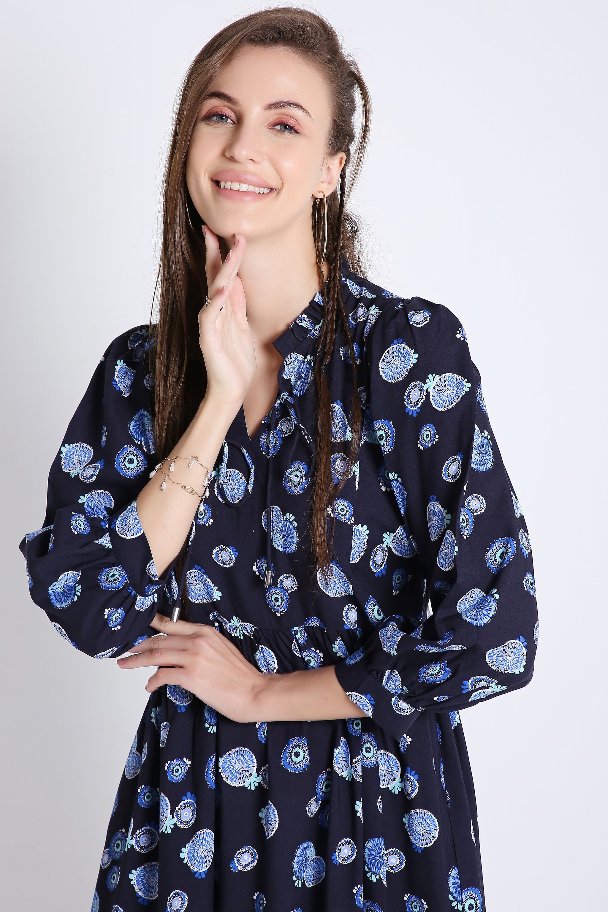 Midi Dress with Batwing Sleeve (Without Belt) FRENCH THEORY
