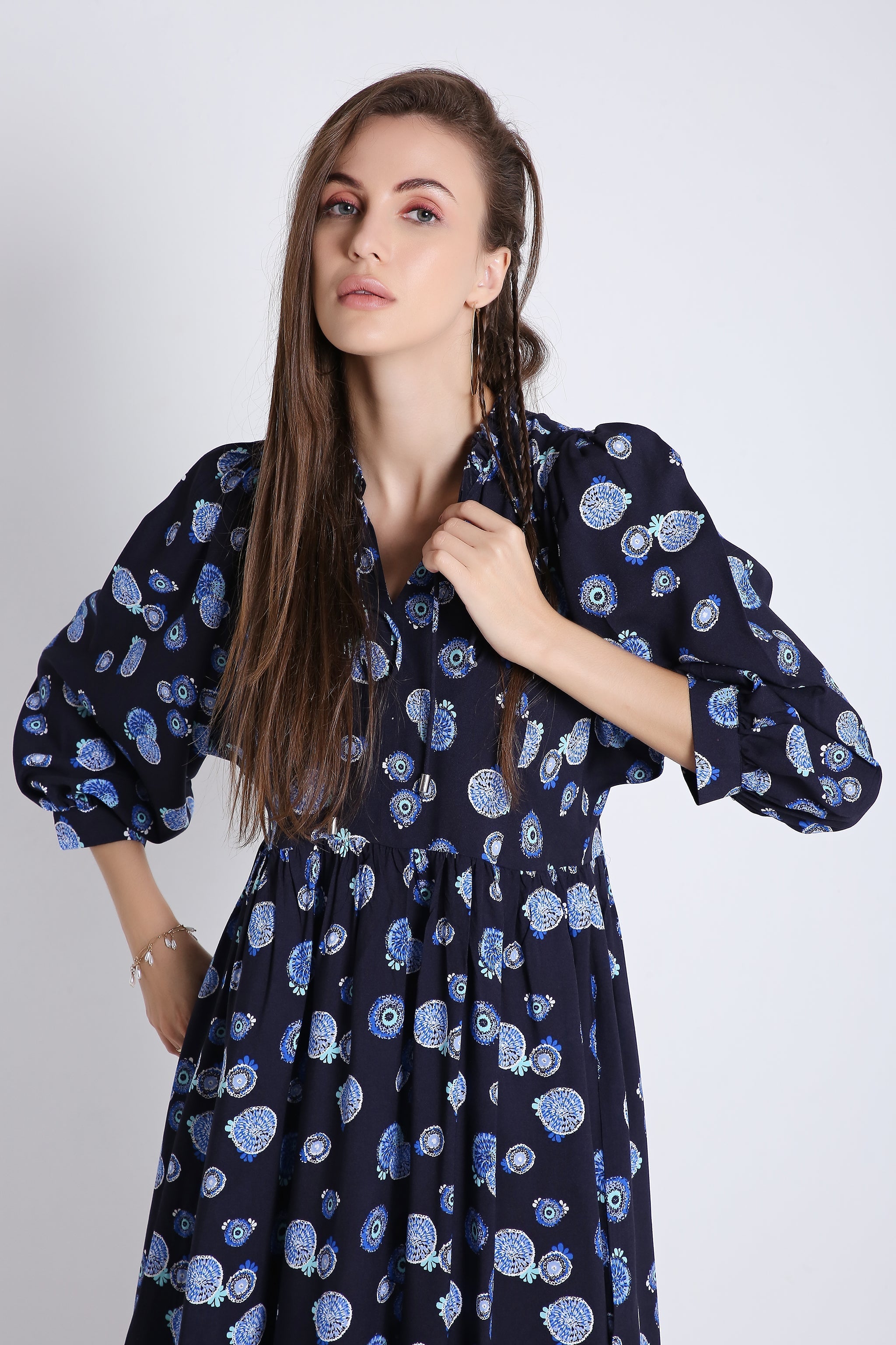 Midi Dress with Batwing Sleeve (Without Belt) FRENCH THEORY