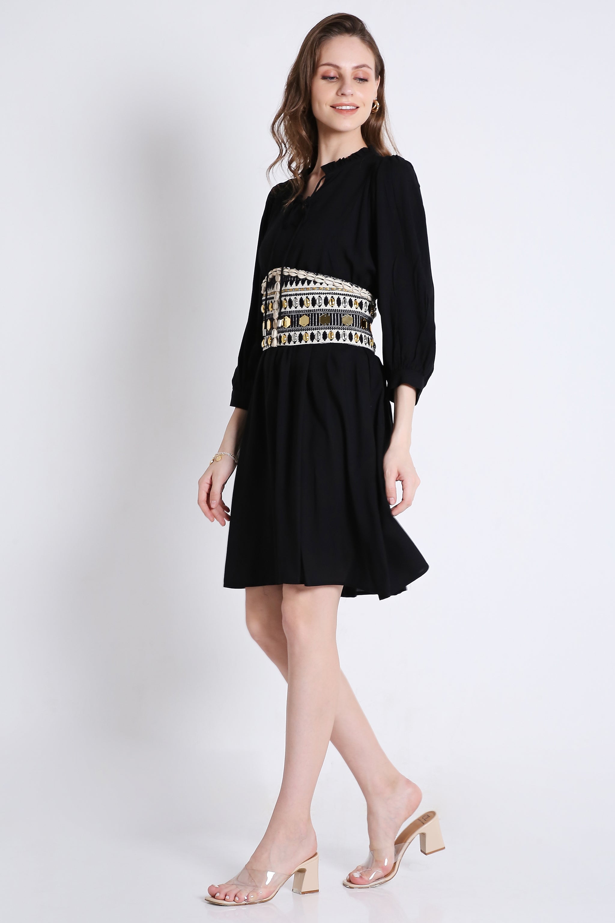 Midi Dress with Batwing Sleeve (Without Belt) FRENCH THEORY