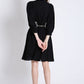 Black Midi Dress with Batwing Sleeve (Without Belt)