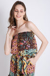 Printed Off-Shoulder Playsuit FRENCH THEORY