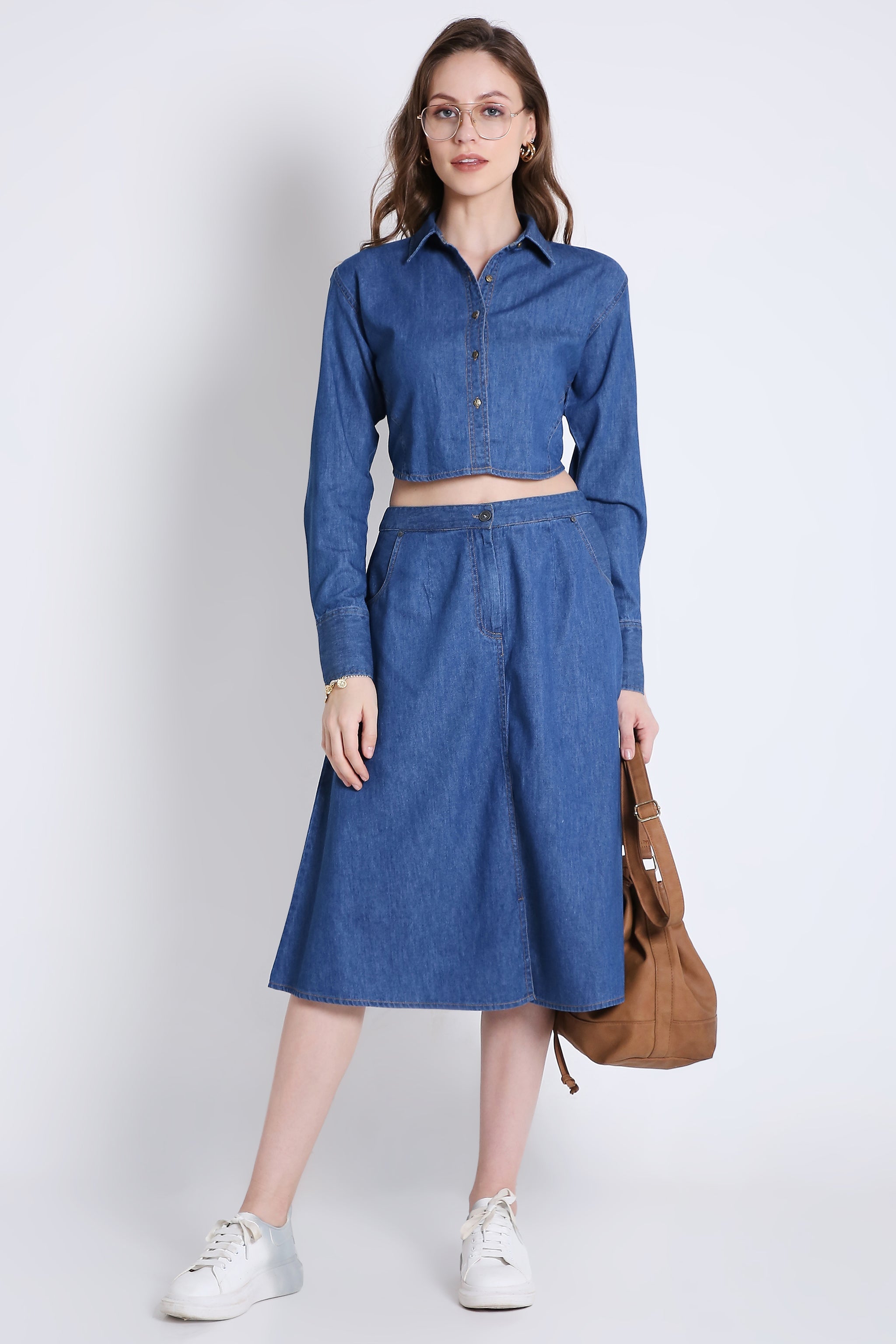 Denim Crop Shirt FRENCH THEORY