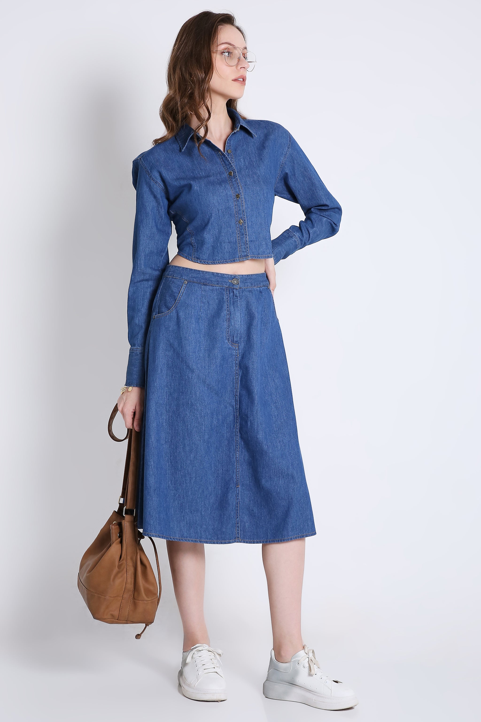 Denim Crop Shirt FRENCH THEORY