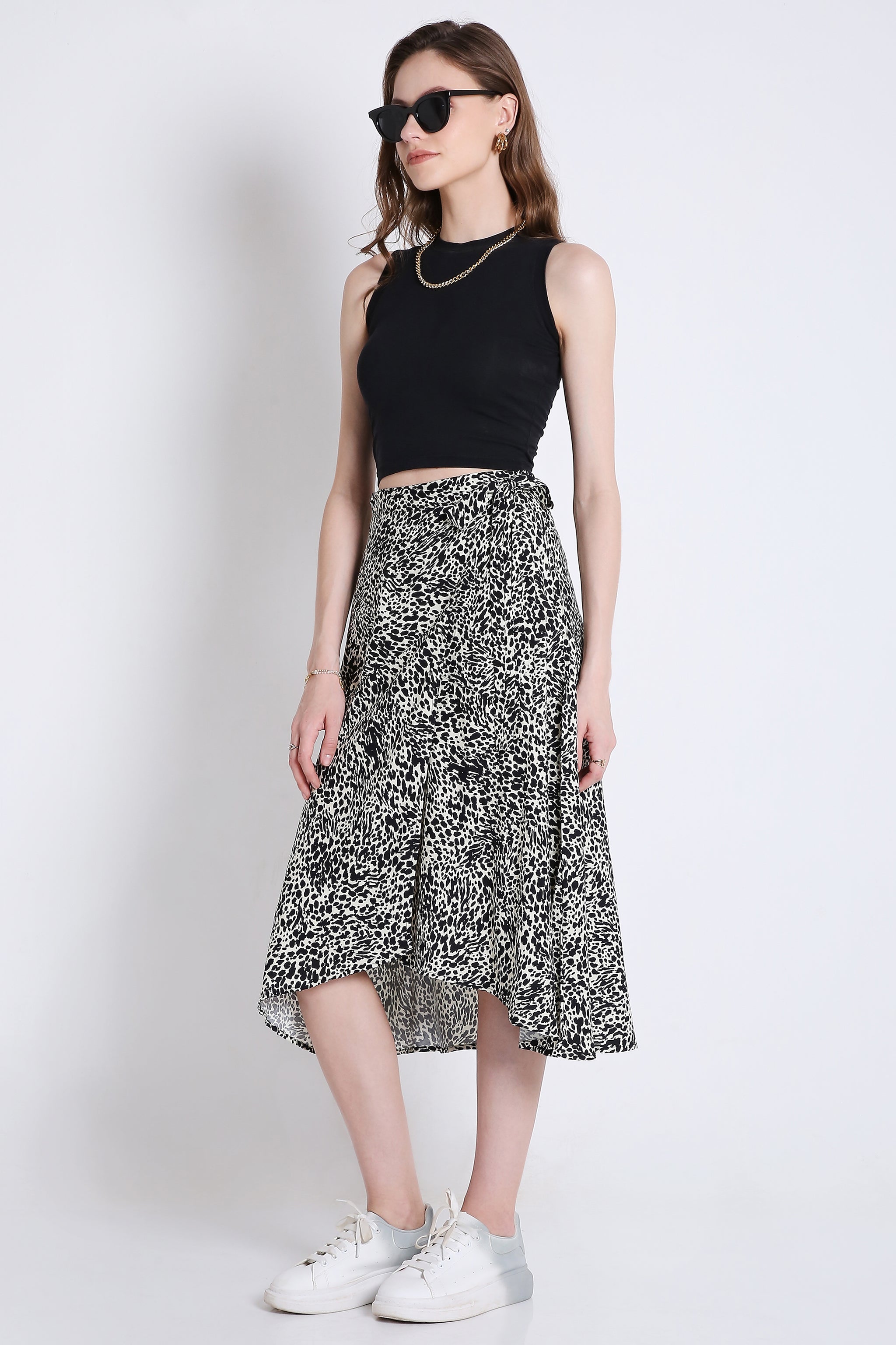 Printed Wrap Around Skirt FRENCH THEORY