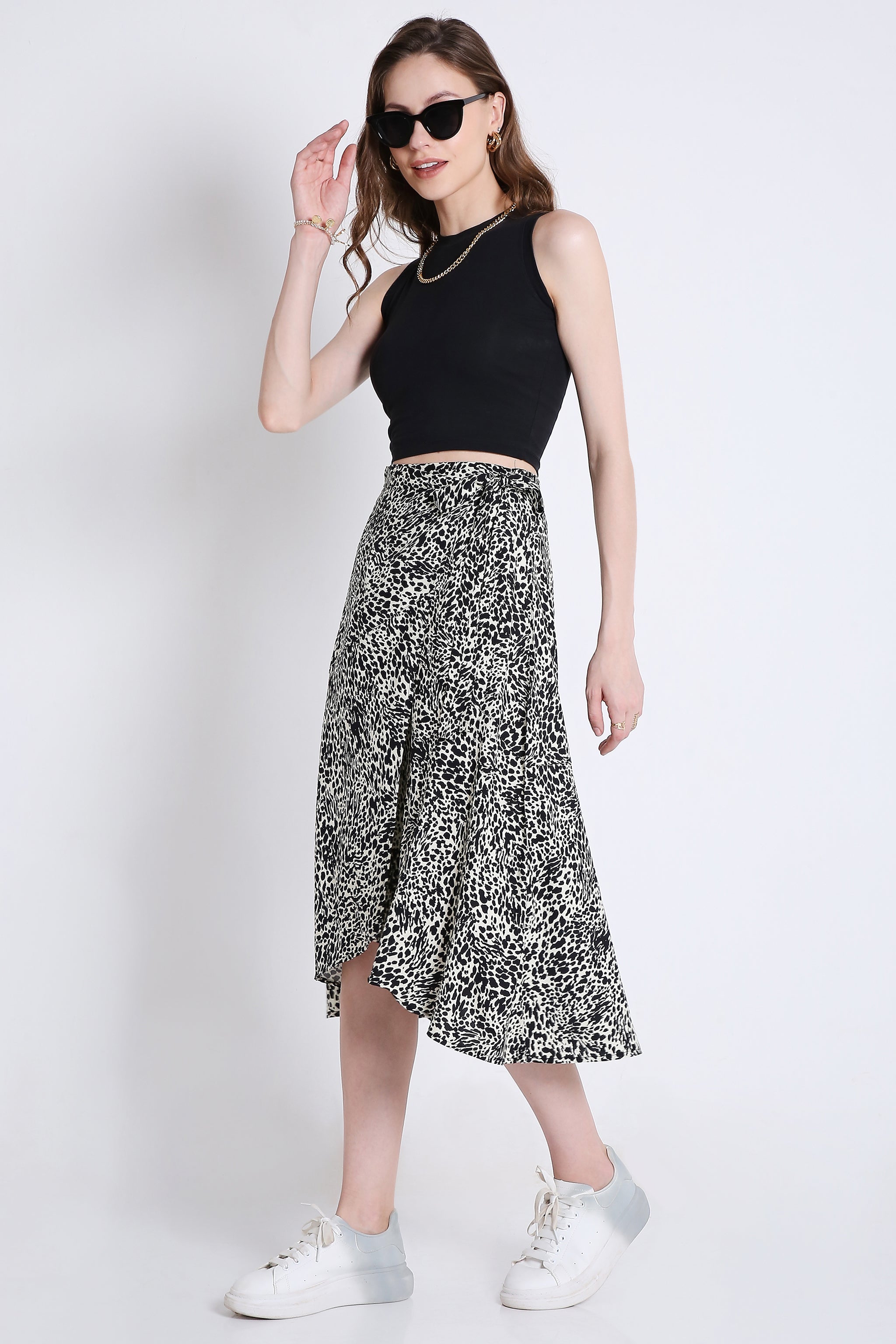 Printed Wrap Around Skirt FRENCH THEORY