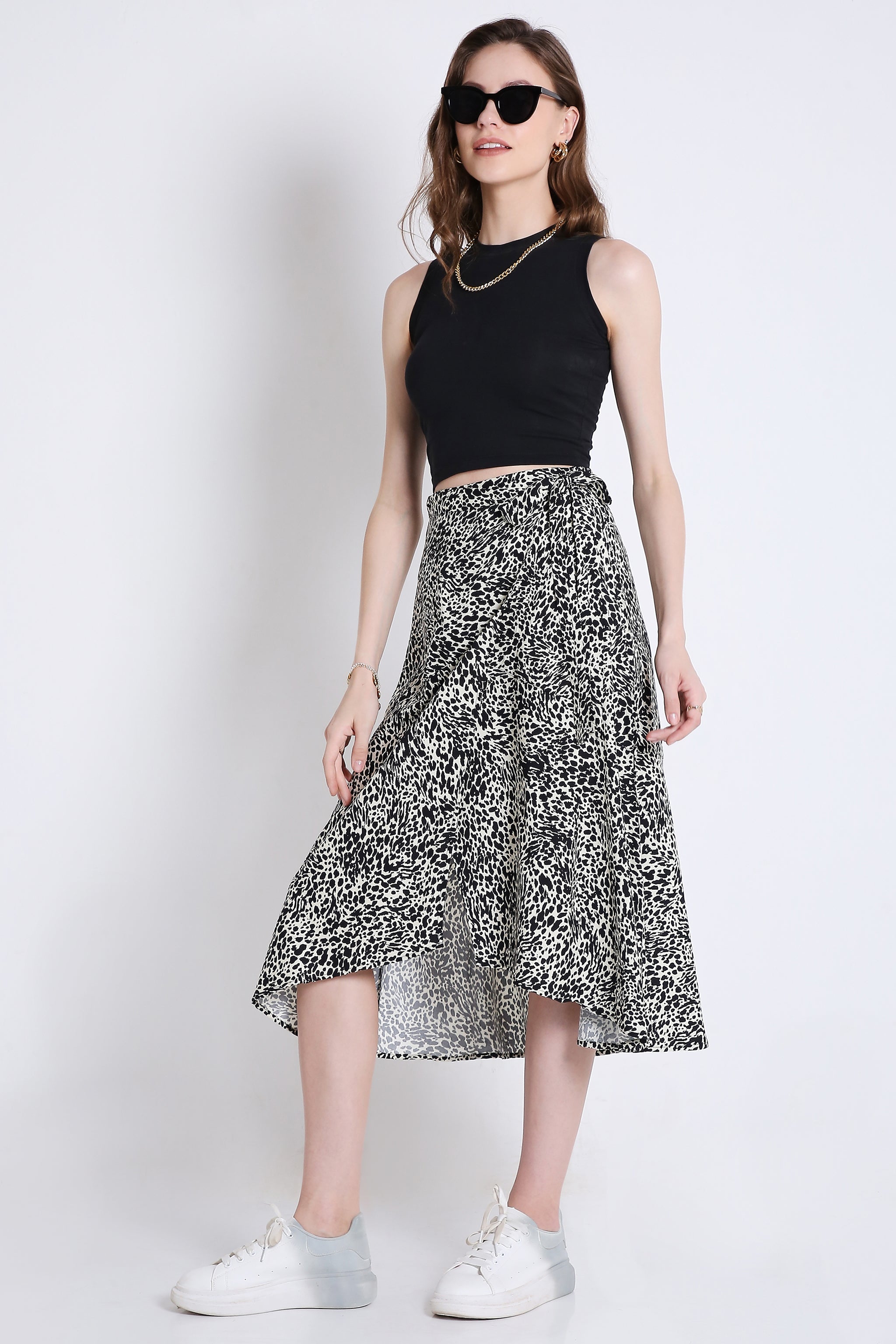 Printed Wrap Around Skirt FRENCH THEORY