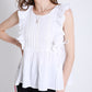 Sleeveless Top with Lace & Contrast Toggle Detail