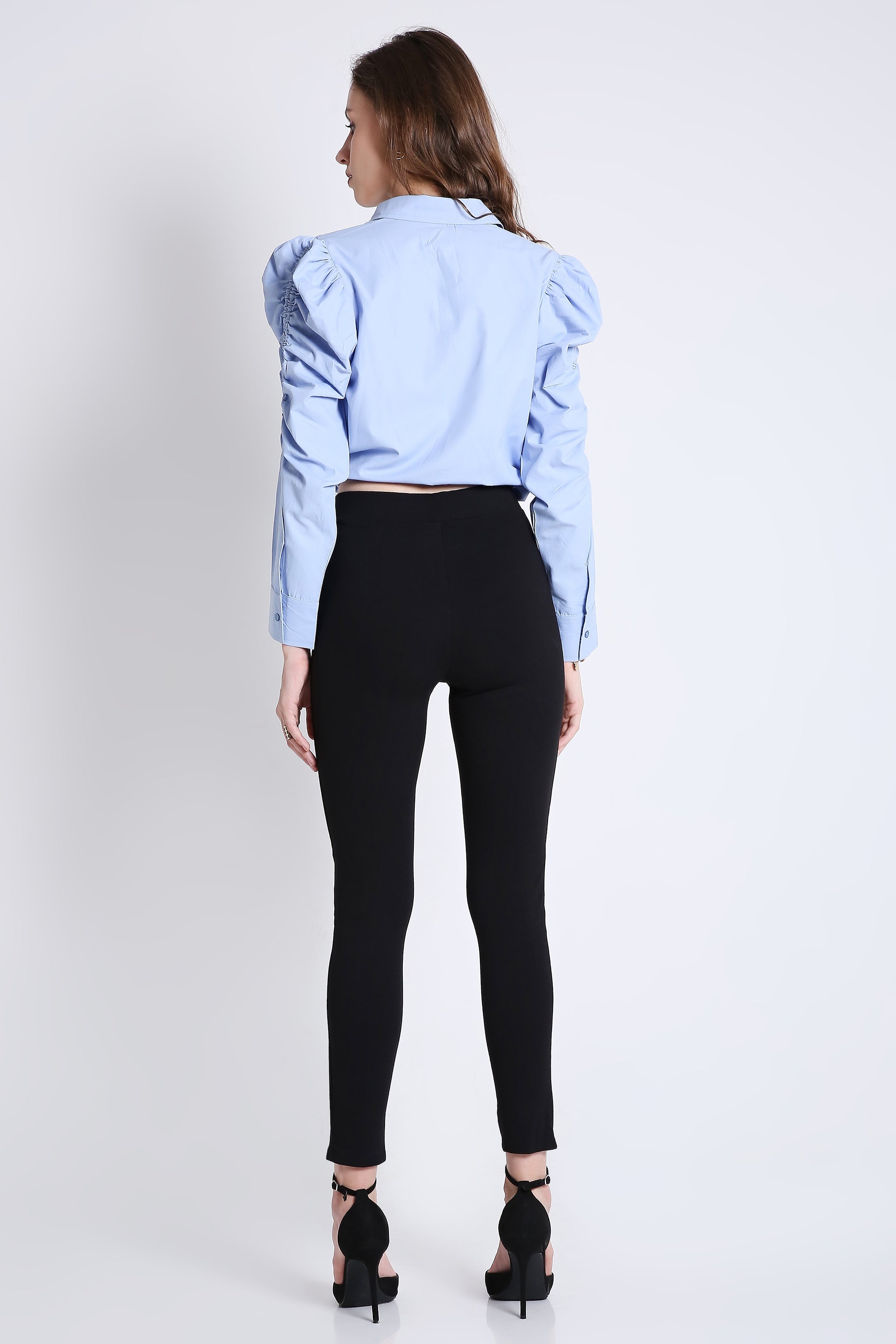 Rushed Sleeve Crop Shirt FRENCH THEORY