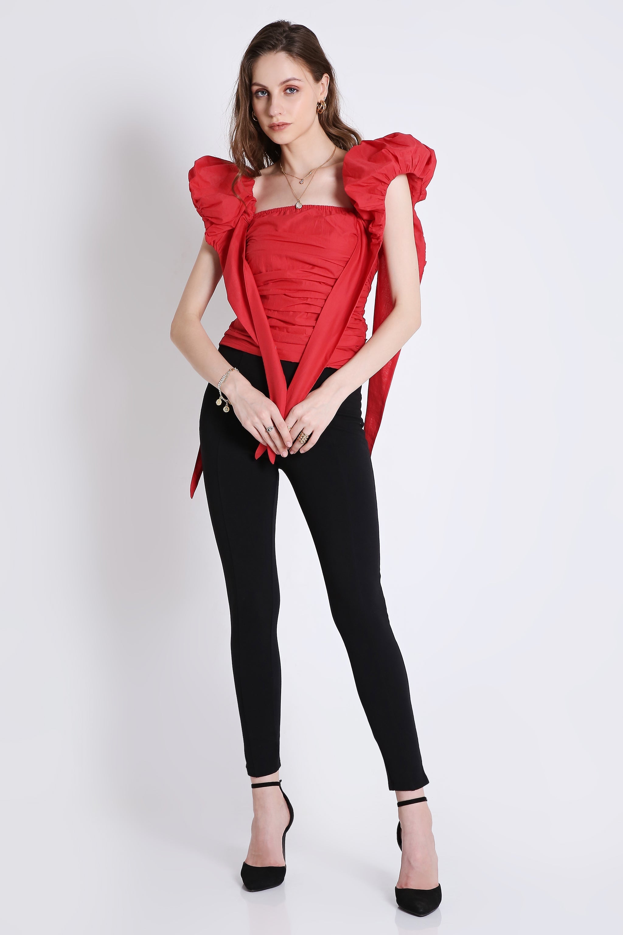 Peasant Top with Puff Sleeve FRENCH THEORY