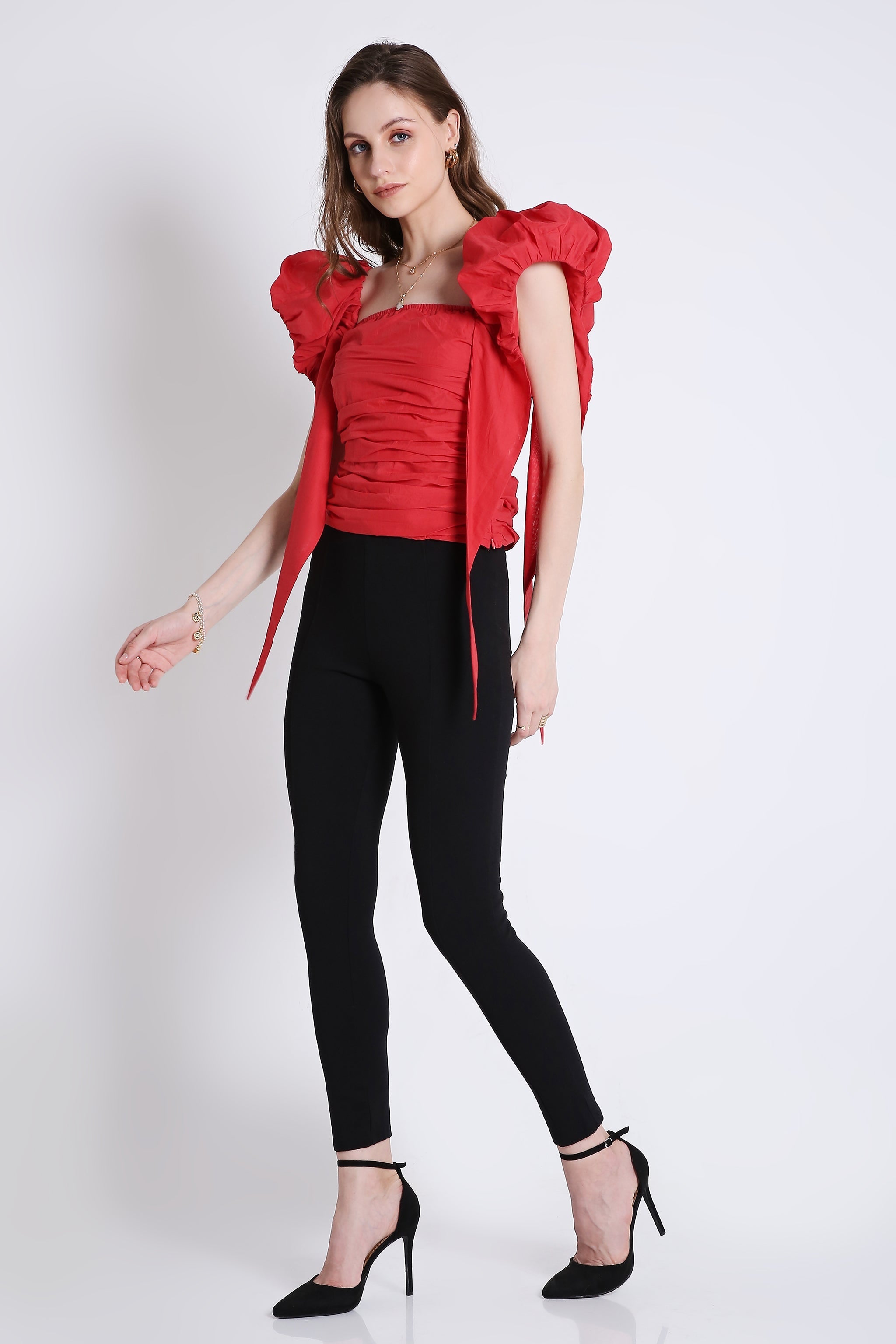 Peasant Top with Puff Sleeve FRENCH THEORY
