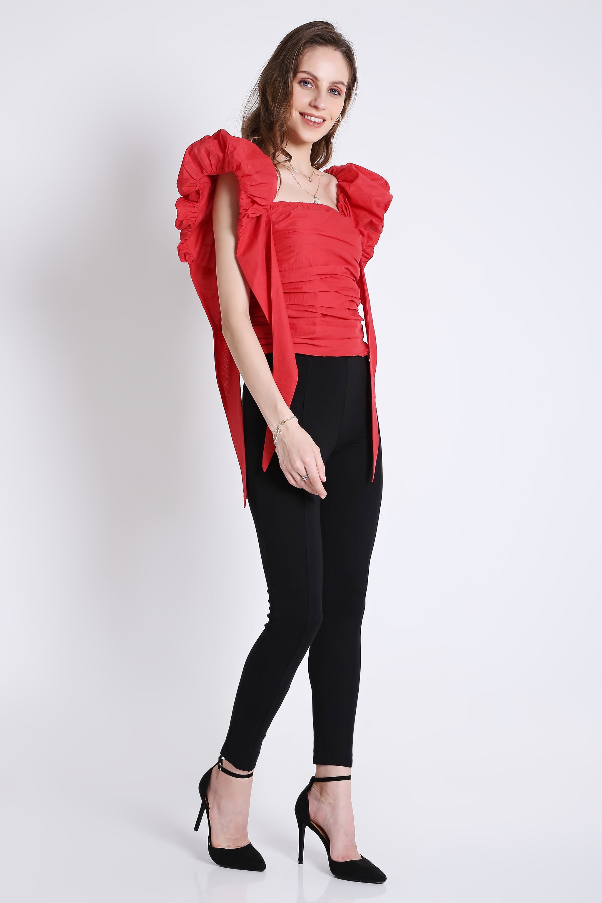 Peasant Top with Puff Sleeve FRENCH THEORY
