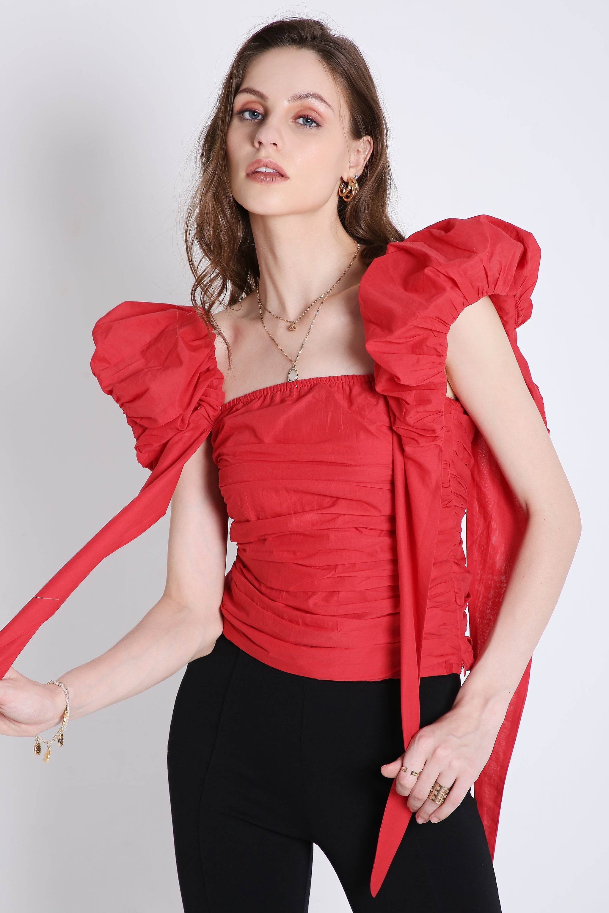 Peasant Top with Puff Sleeve FRENCH THEORY