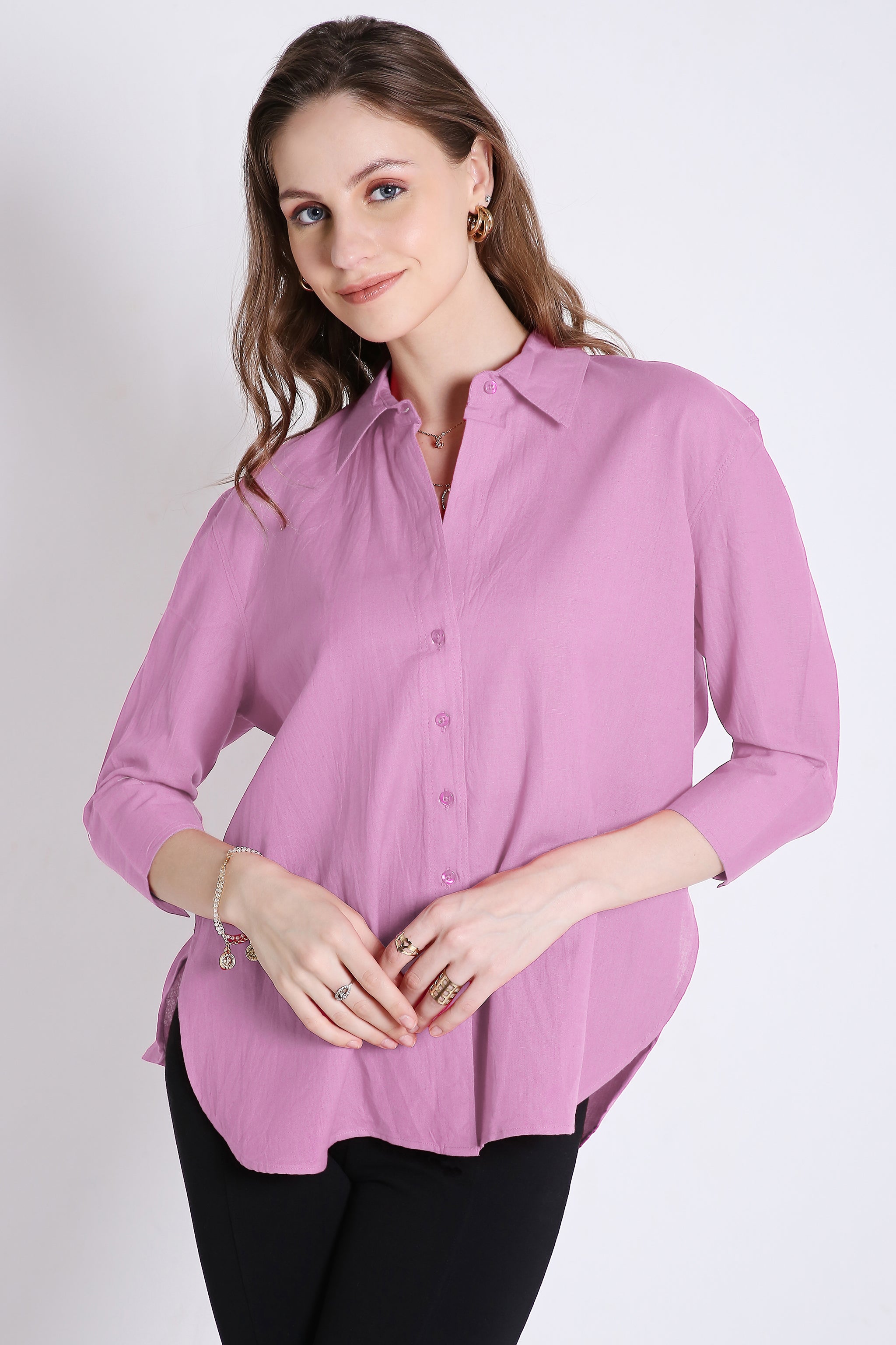 Oversized Lilac Linen Shirt