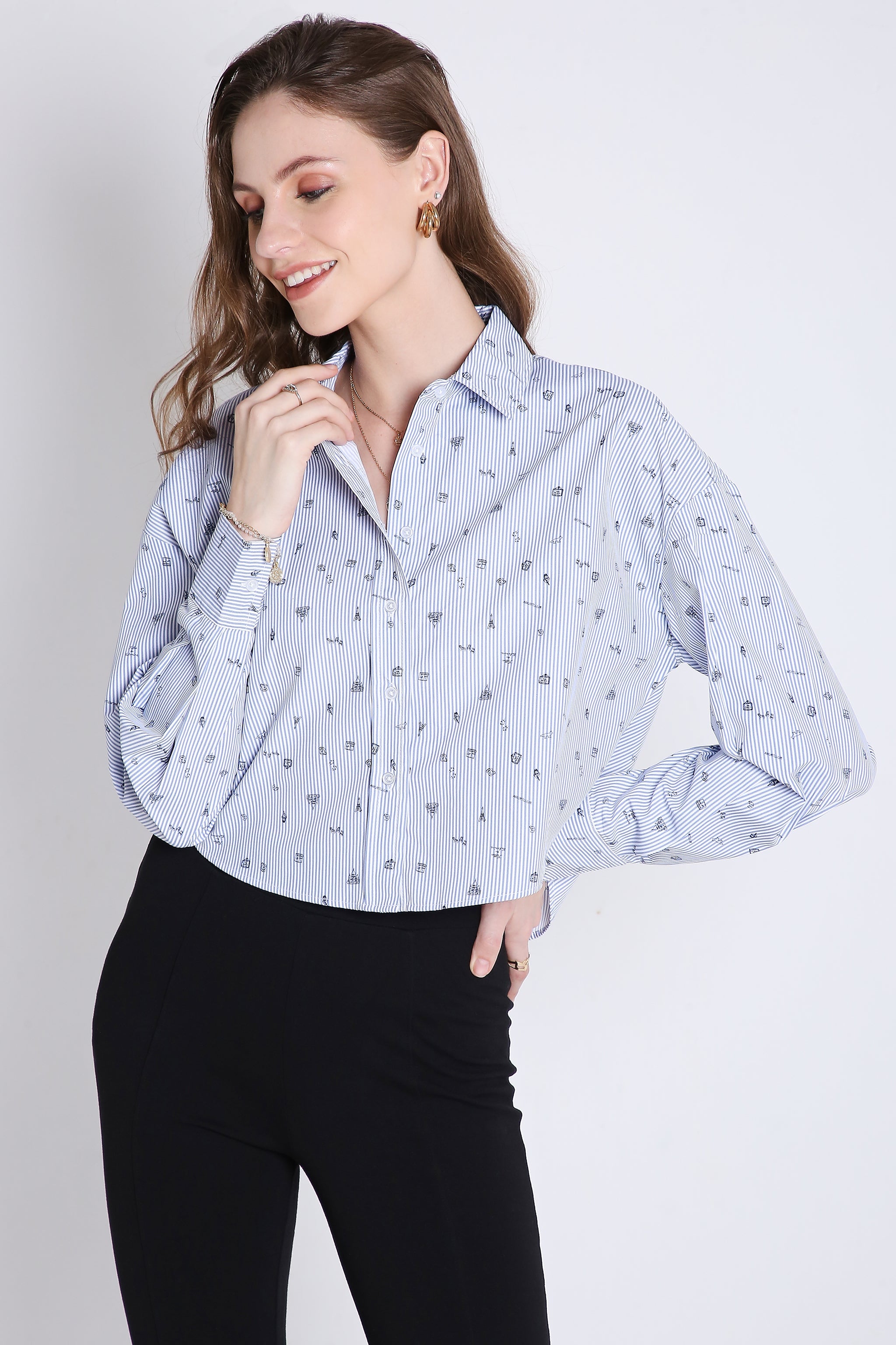 Boxy Fit Crop Shirt FRENCH THEORY