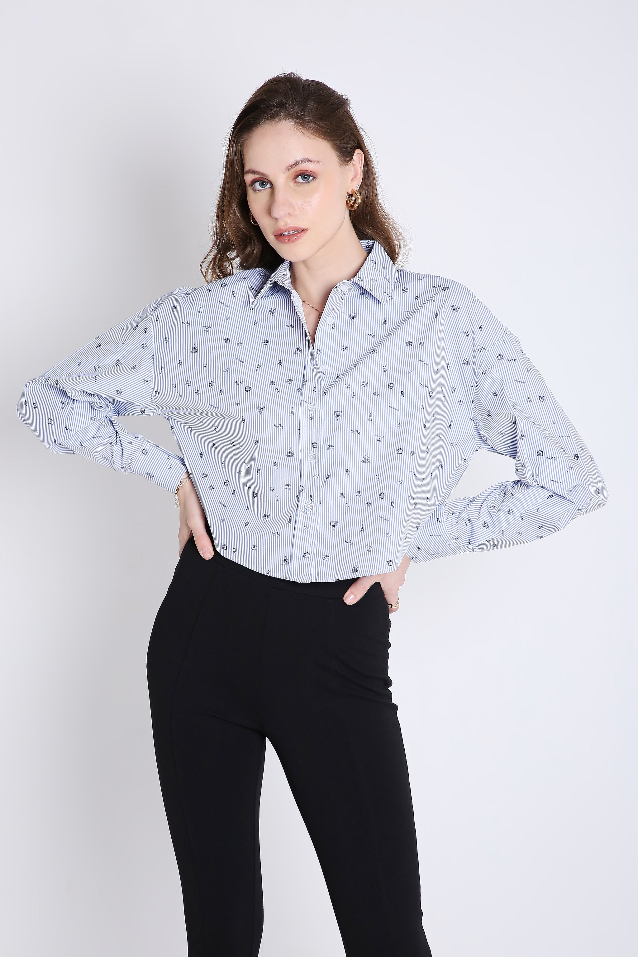 Boxy Fit Crop Shirt FRENCH THEORY