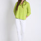 3/4th Sleeve Sublime Green Oversized Linen Blend Shirt