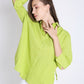 3/4th Sleeve Fuchsia Oversized Linen Blend Shirt