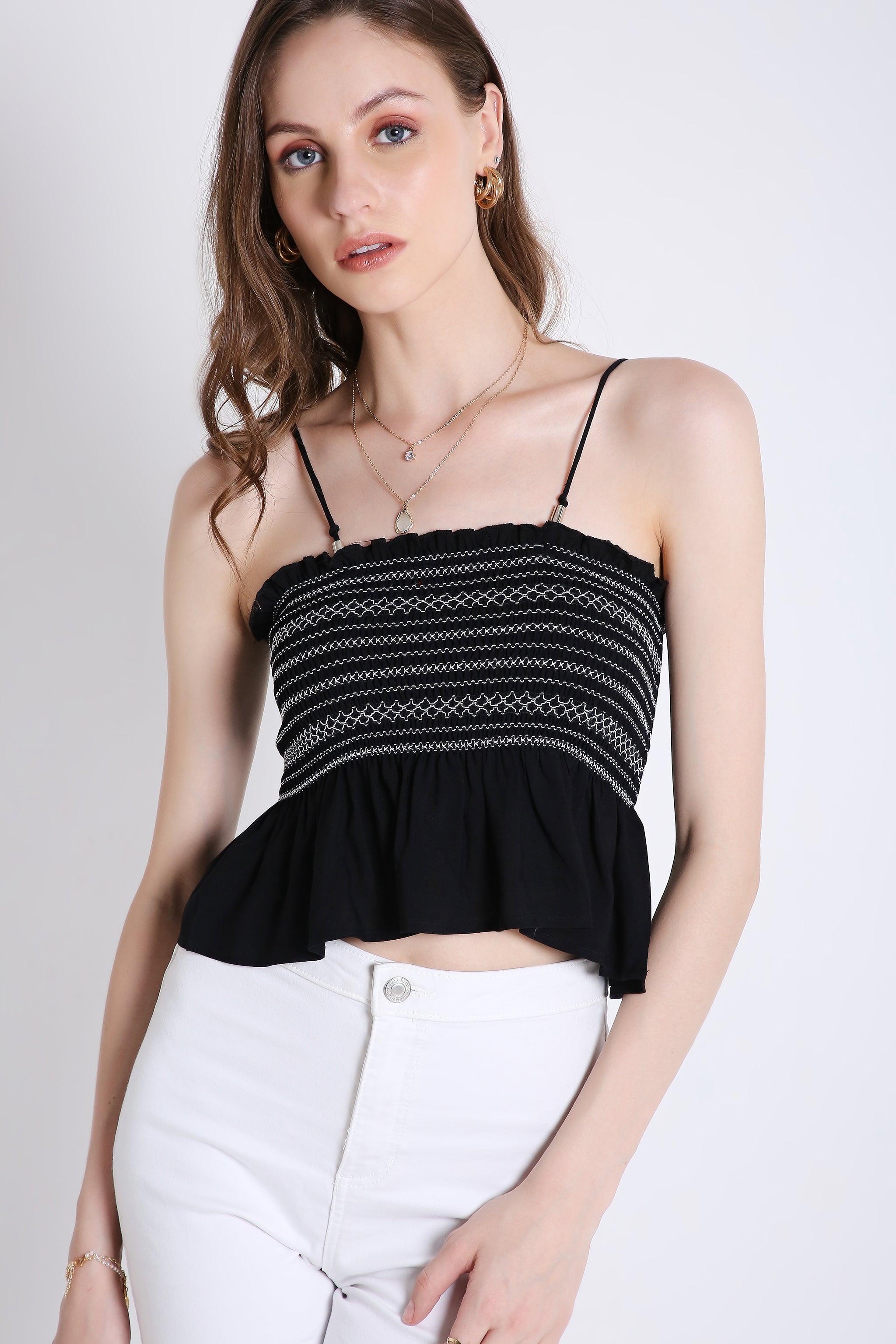 Contrast Sheered Tube Top