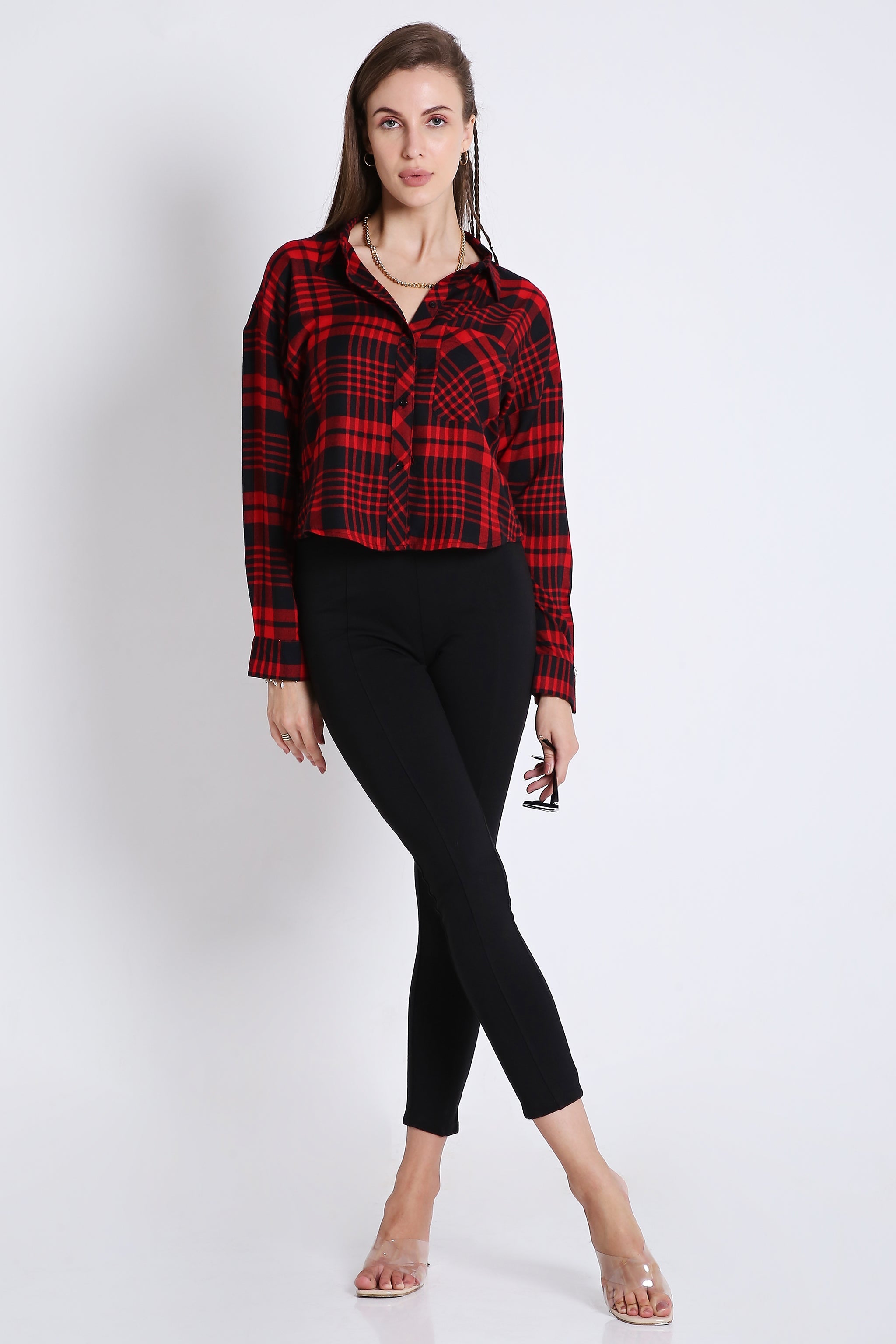 Checks Crop Shirt FRENCH THEORY