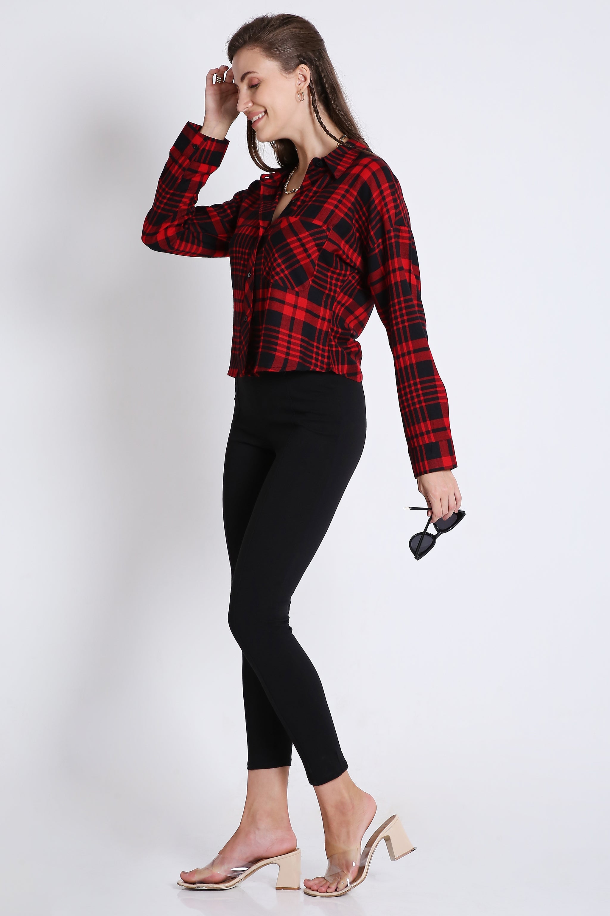 Checks Crop Shirt FRENCH THEORY