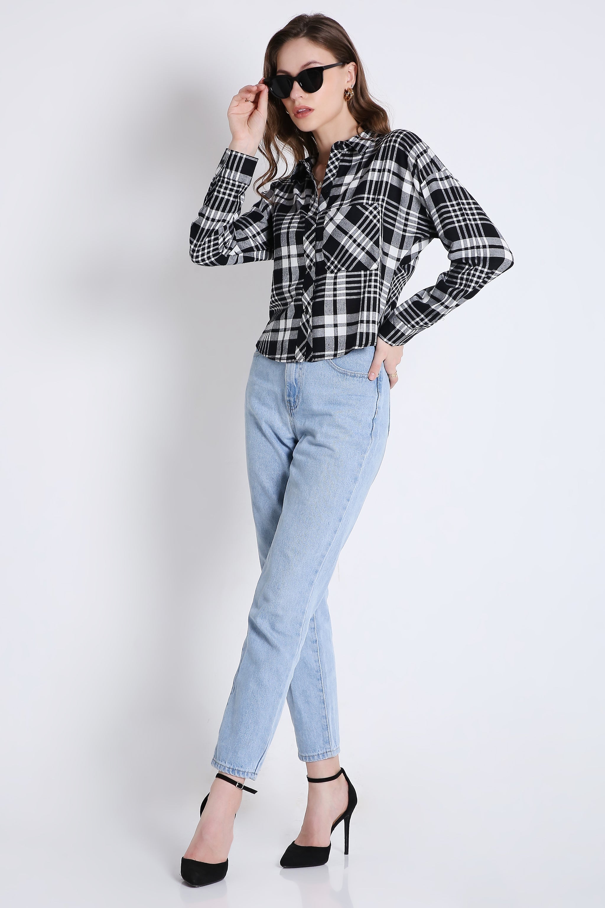 Checks Crop Shirt FRENCH THEORY